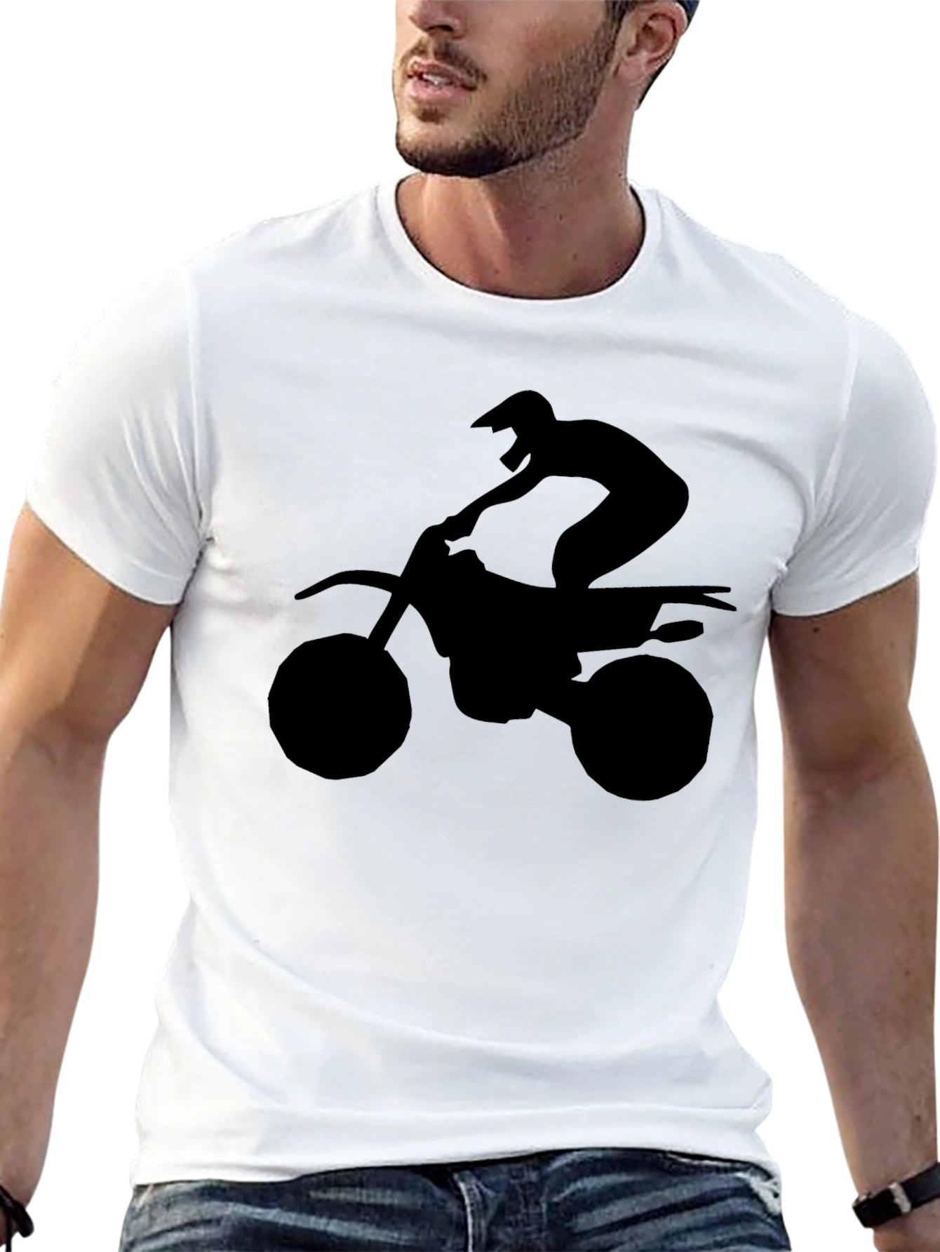 Black Motorcycle Rider Graphic Tee - Black view 13