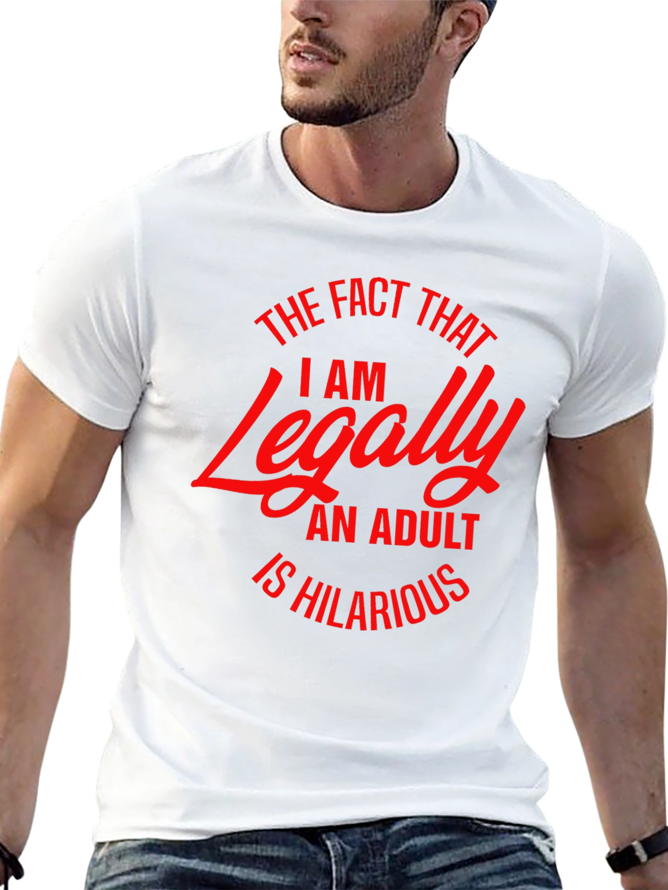Black Legally Adult Funny T-Shirt view 13