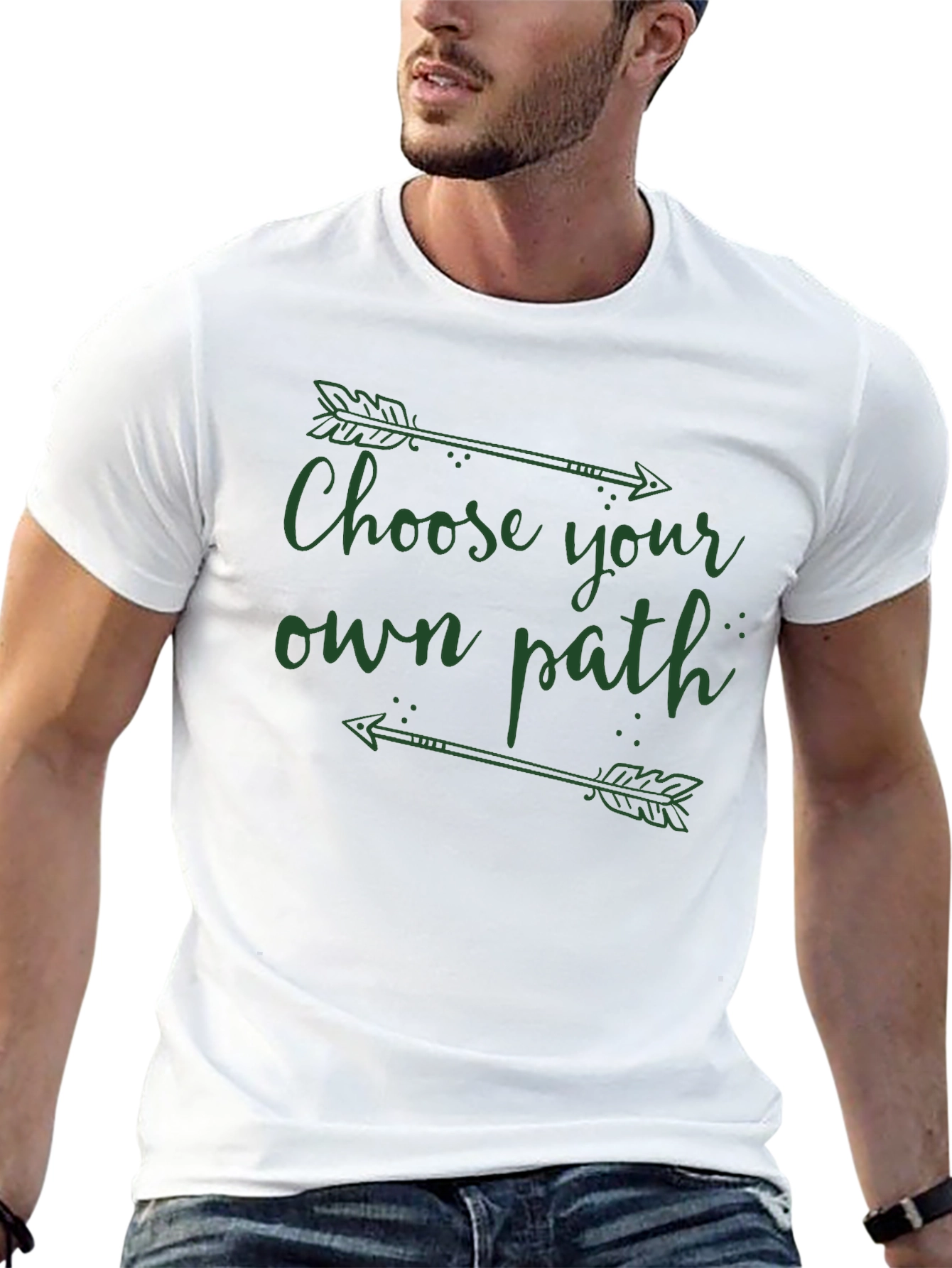 Black Choose Your Own Path Graphic Tee - Stylish Black T-Shirt view 13