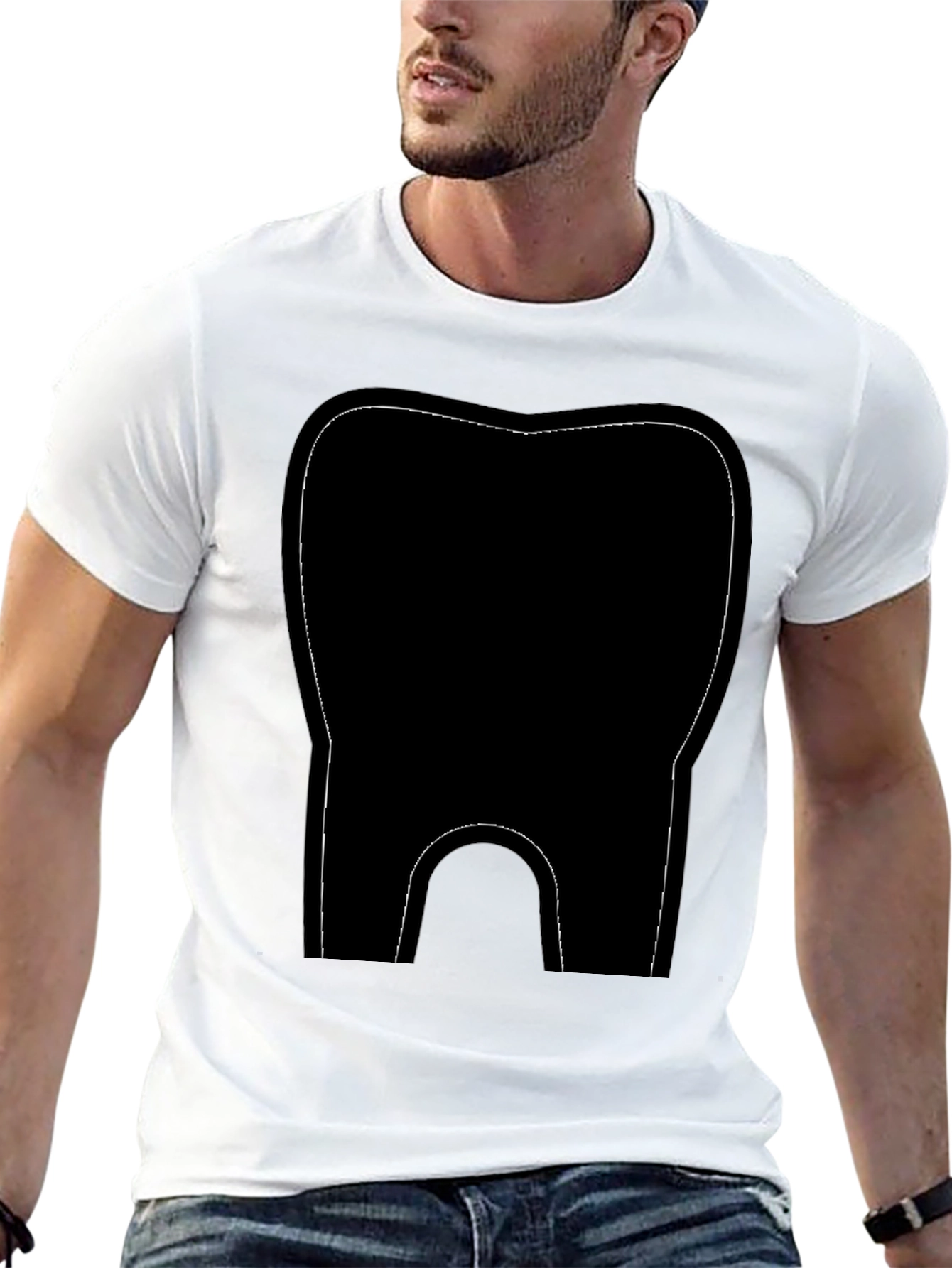 Black Black Tooth Graphic Tee - Dental Humor Shirt view 13