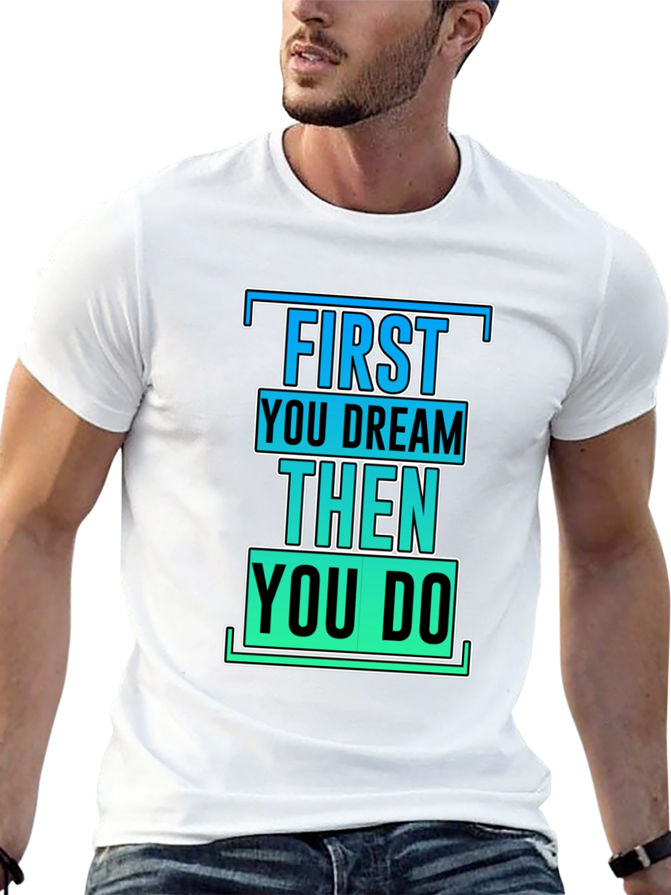 Black Inspirational First Dream Then Do T-Shirt view 13