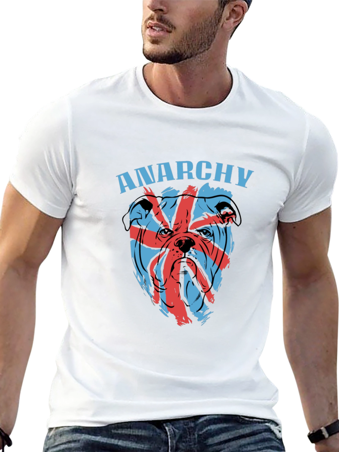 Black Anarchy Bulldog Graphic Tee - Edgy Style view 13