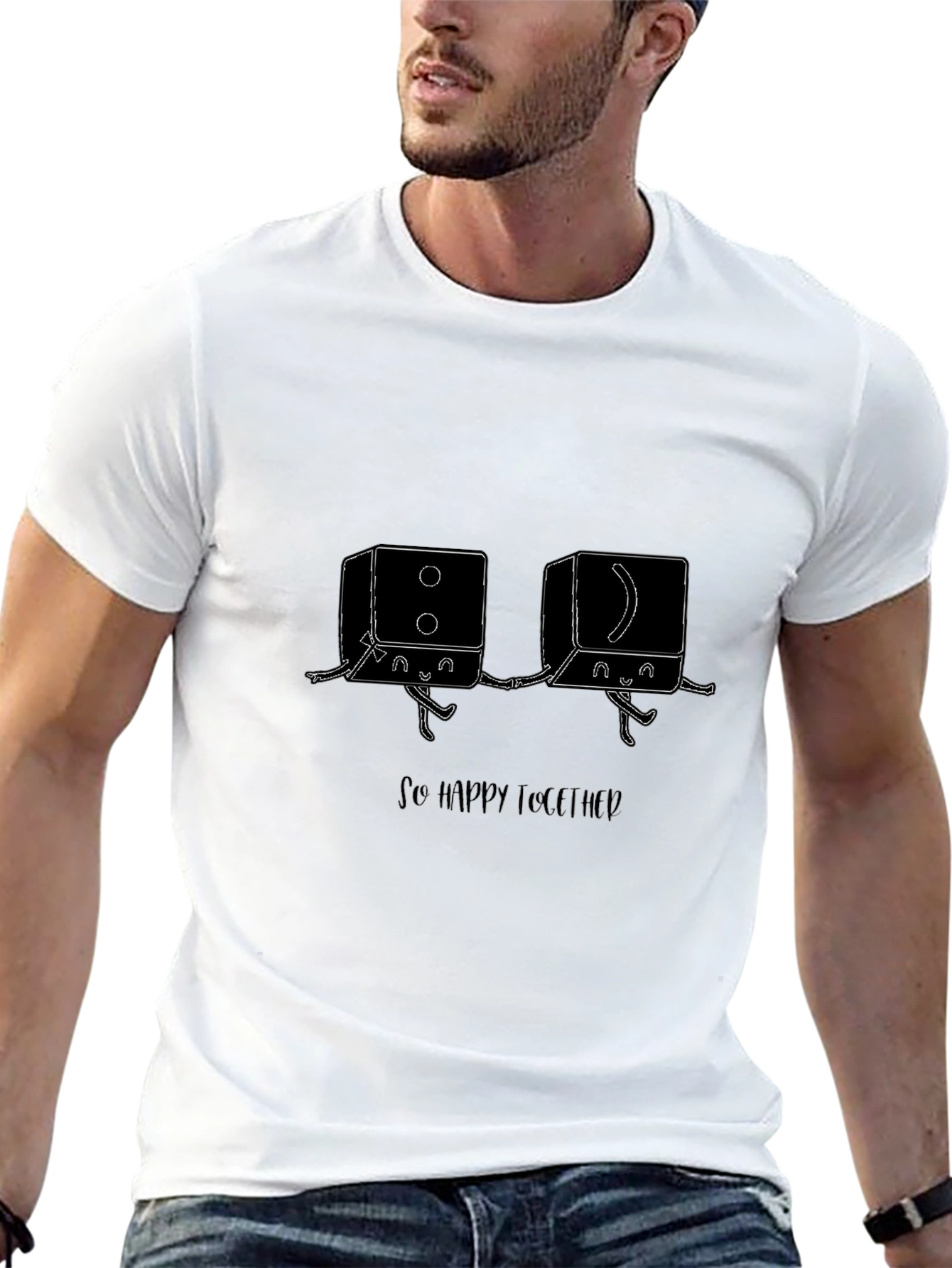 Black So Happy Together Black Graphic T-Shirt view 13