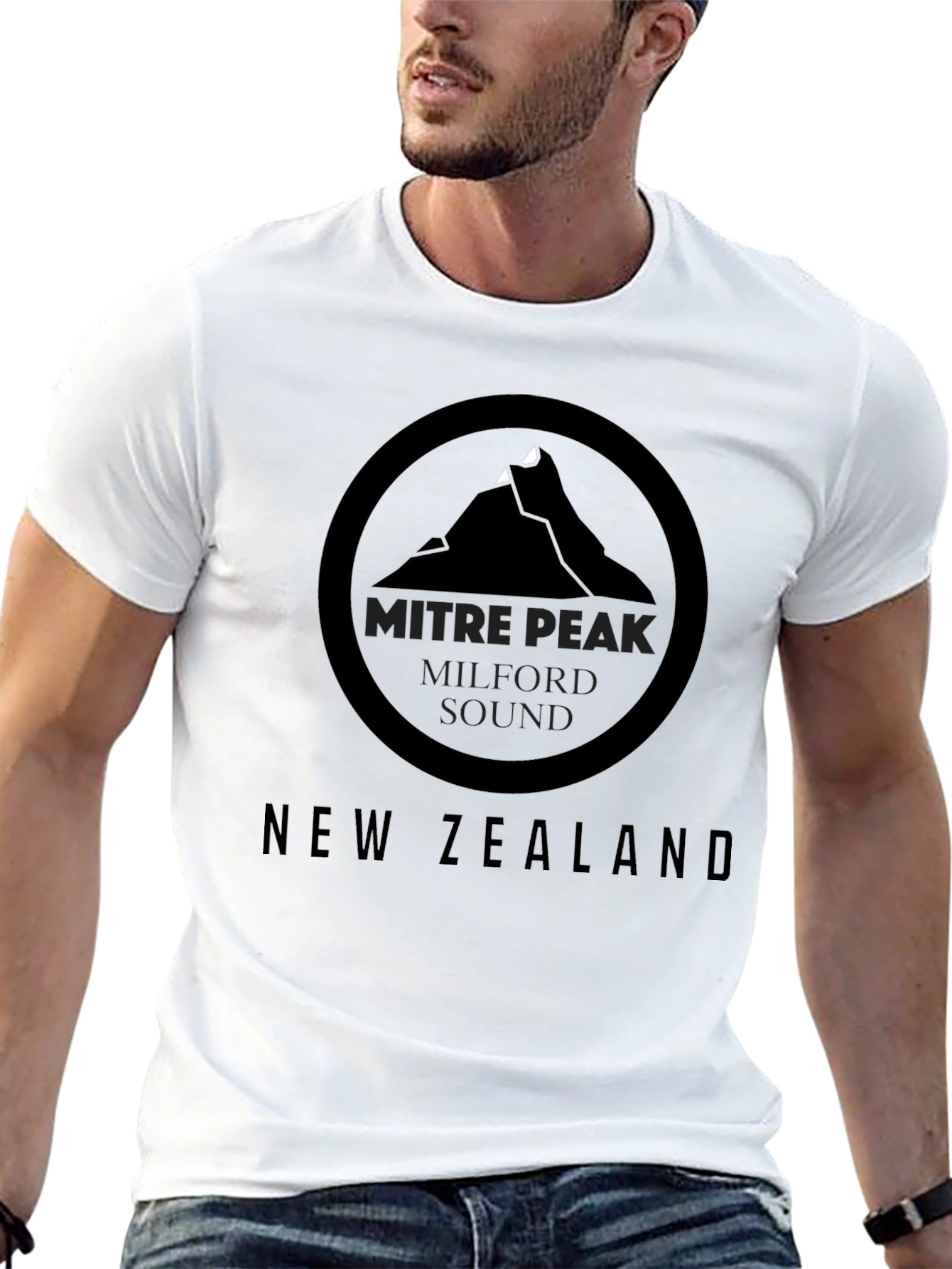 Black Mitre Peak New Zealand Graphic Tee view 13