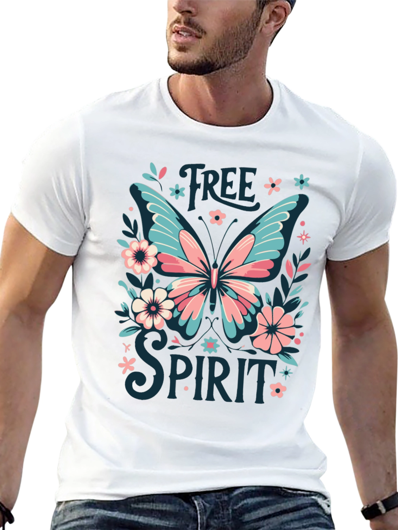 Black Free Spirit Butterfly Graphic Tee - Black view 13