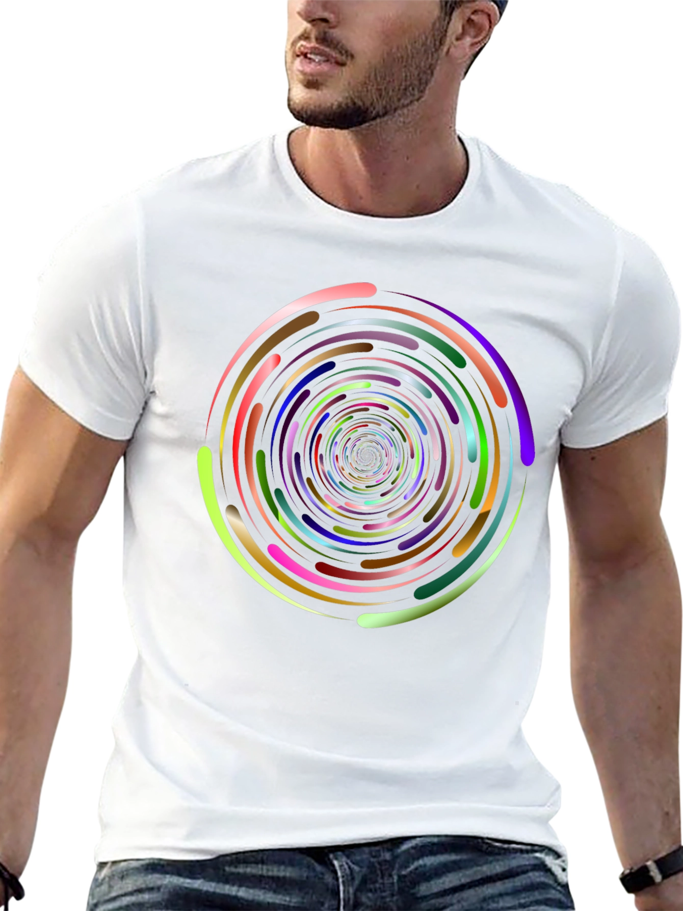 Black Vortex Swirl Graphic Tee - Black view 13
