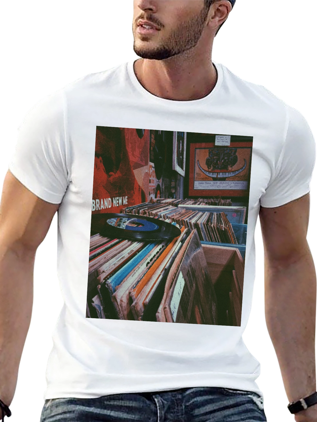 Black Vinyl Record Collection Graphic Tee - Music Lover Shirt view 13