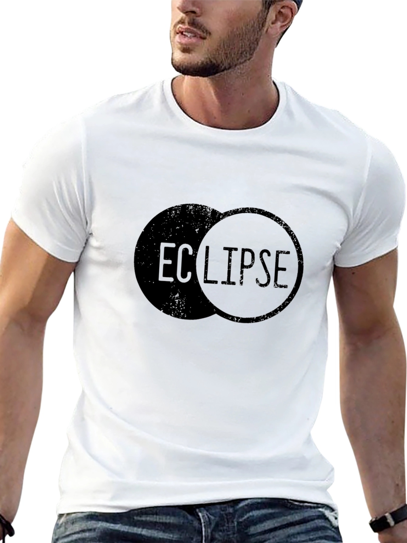 Black Eclipse Graphic Print Black T-Shirt view 13