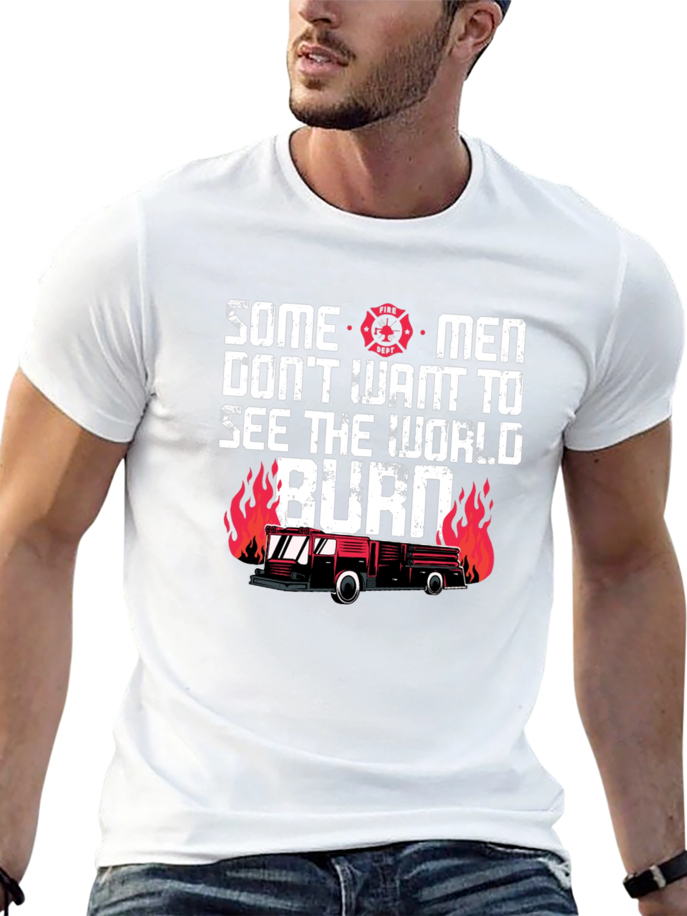 Black Firefighter T-Shirt: Some Men Don't Want To See The World Burn view 13