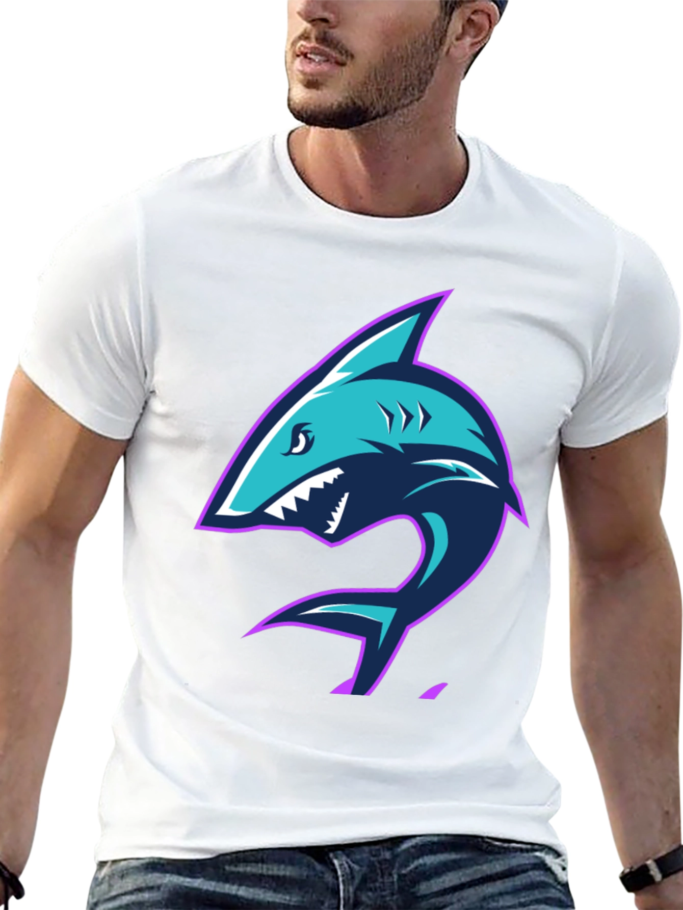 Black Shark Graphic Tee - Men's Black T-Shirt view 13