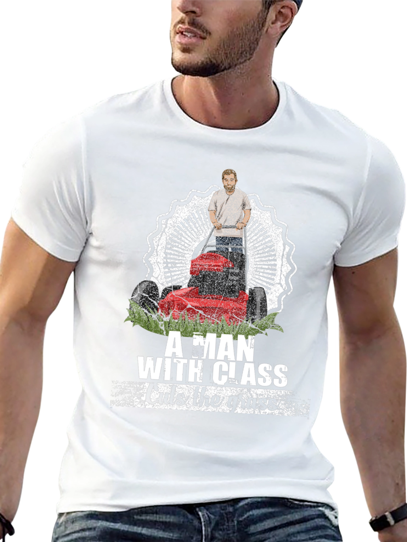 Black Classy Lawn Mower Tee view 13