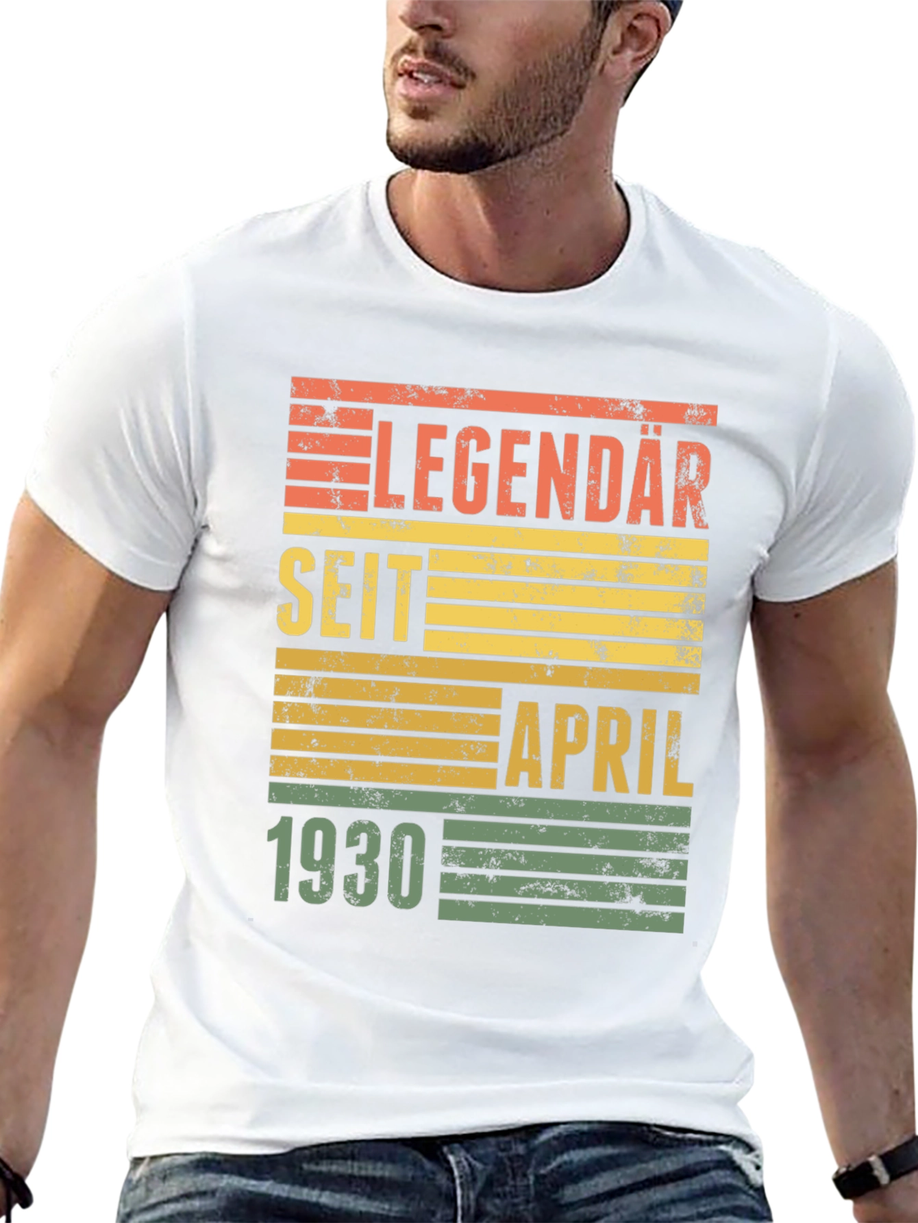 Black Legendary Since April 1930 Birthday T-Shirt view 13
