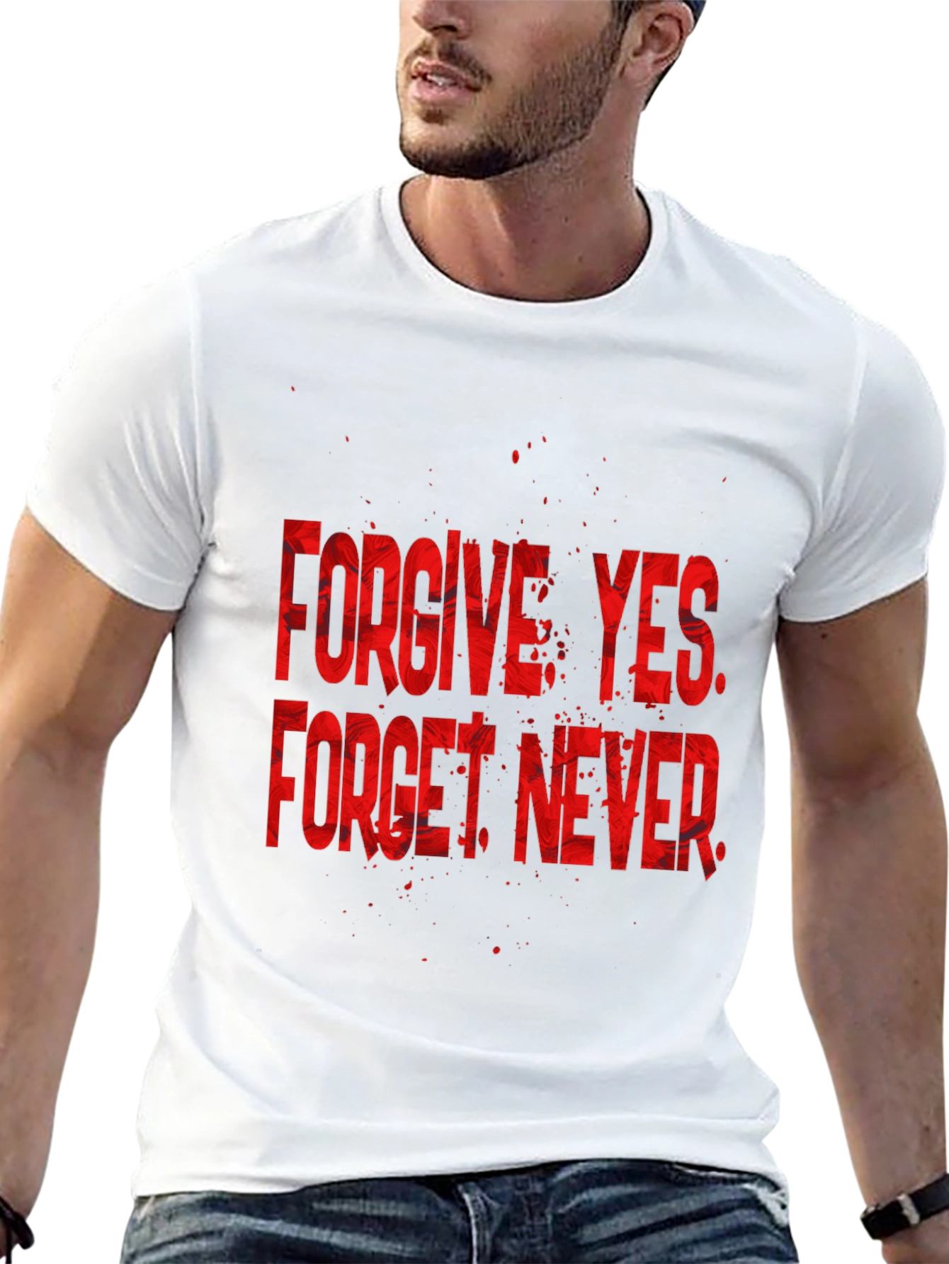 Black Forgive Yes Forget Never Graphic Tee - Black view 13