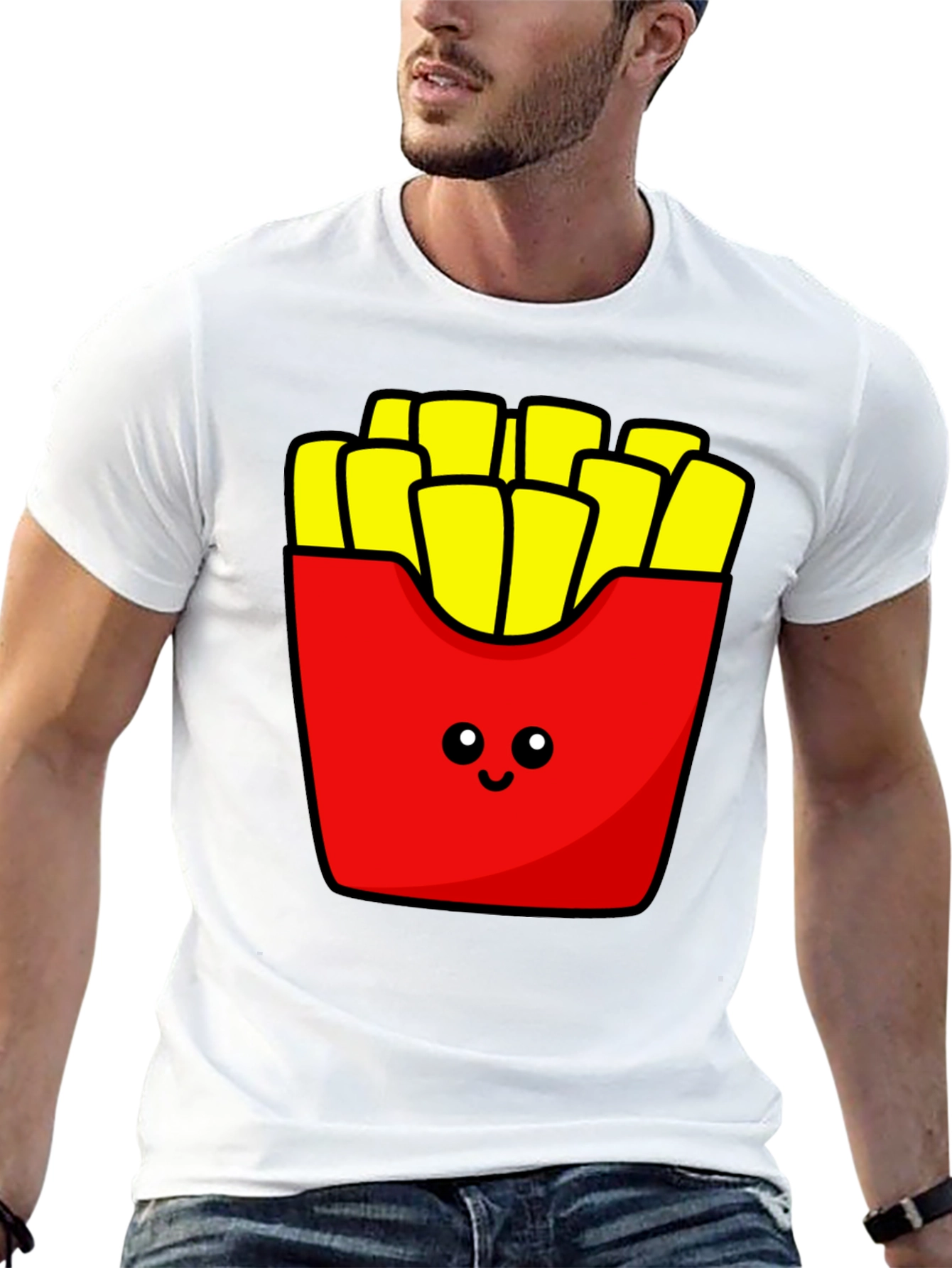 Black Cute French Fries Graphic Tee view 13