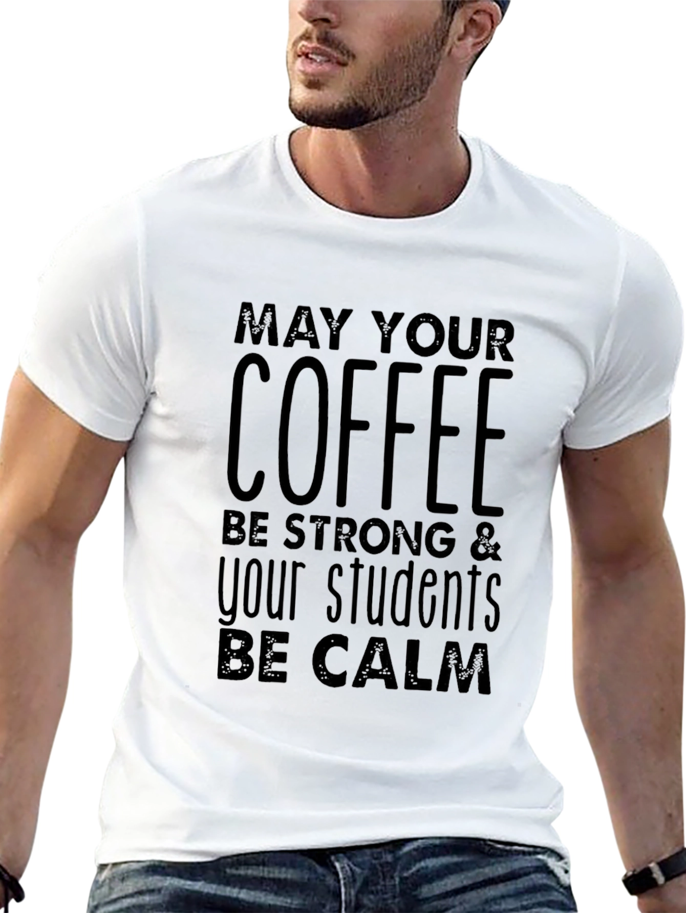 Black Coffee & Calm Students Black Graphic T-Shirt view 13