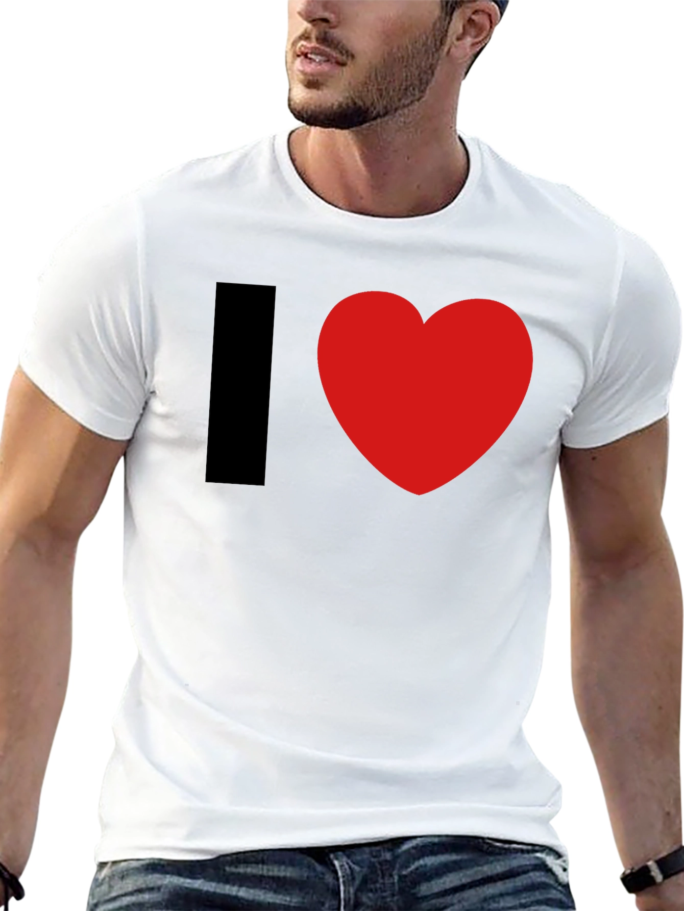 Black I Heart Graphic Tee - Black Cotton Blend T-Shirt view 13