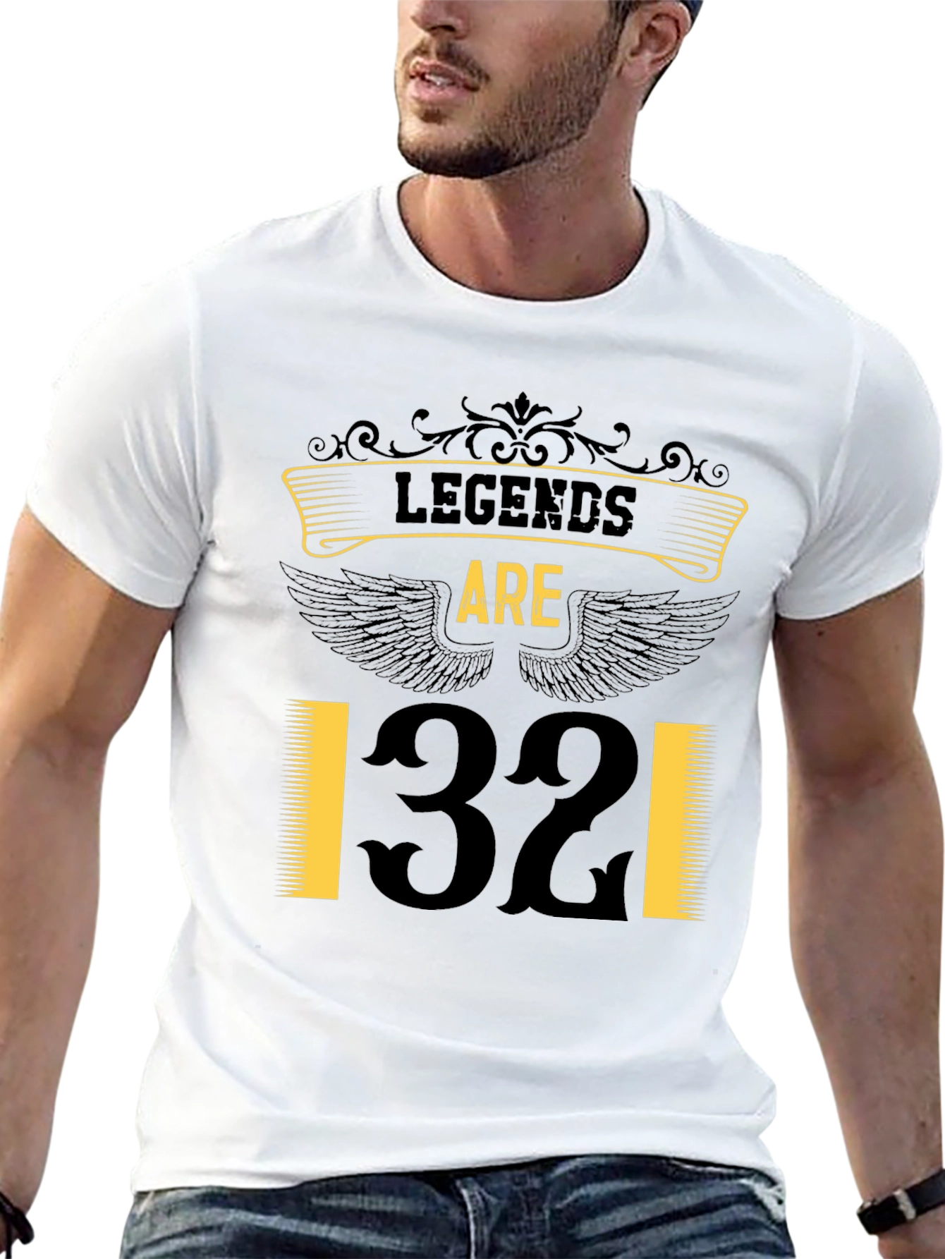 Black Legends Are 32 T-Shirt - Black view 13