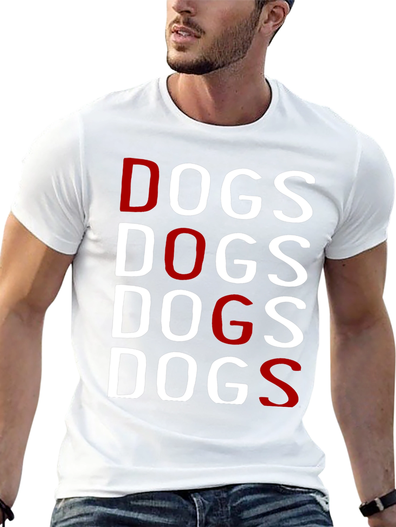 Black DOGS Graphic Tee - Black Crew Neck T-Shirt view 13