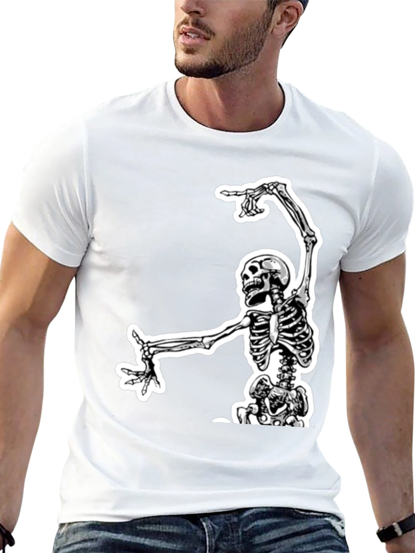 Black Skeleton Graphic Tee - Black Cotton view 13