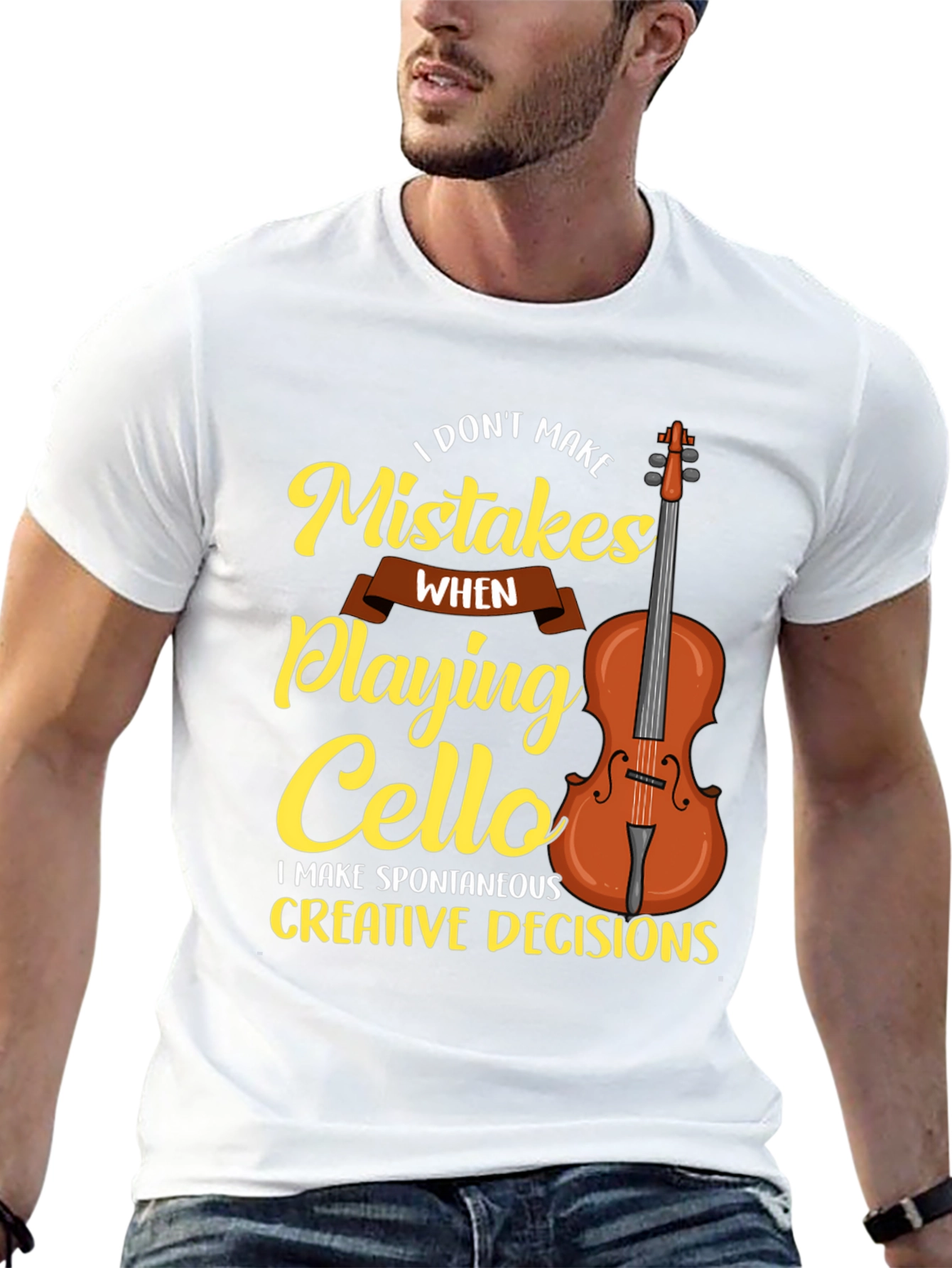 Black Funny Cello Player T-Shirt: I Don't Make Mistakes view 13