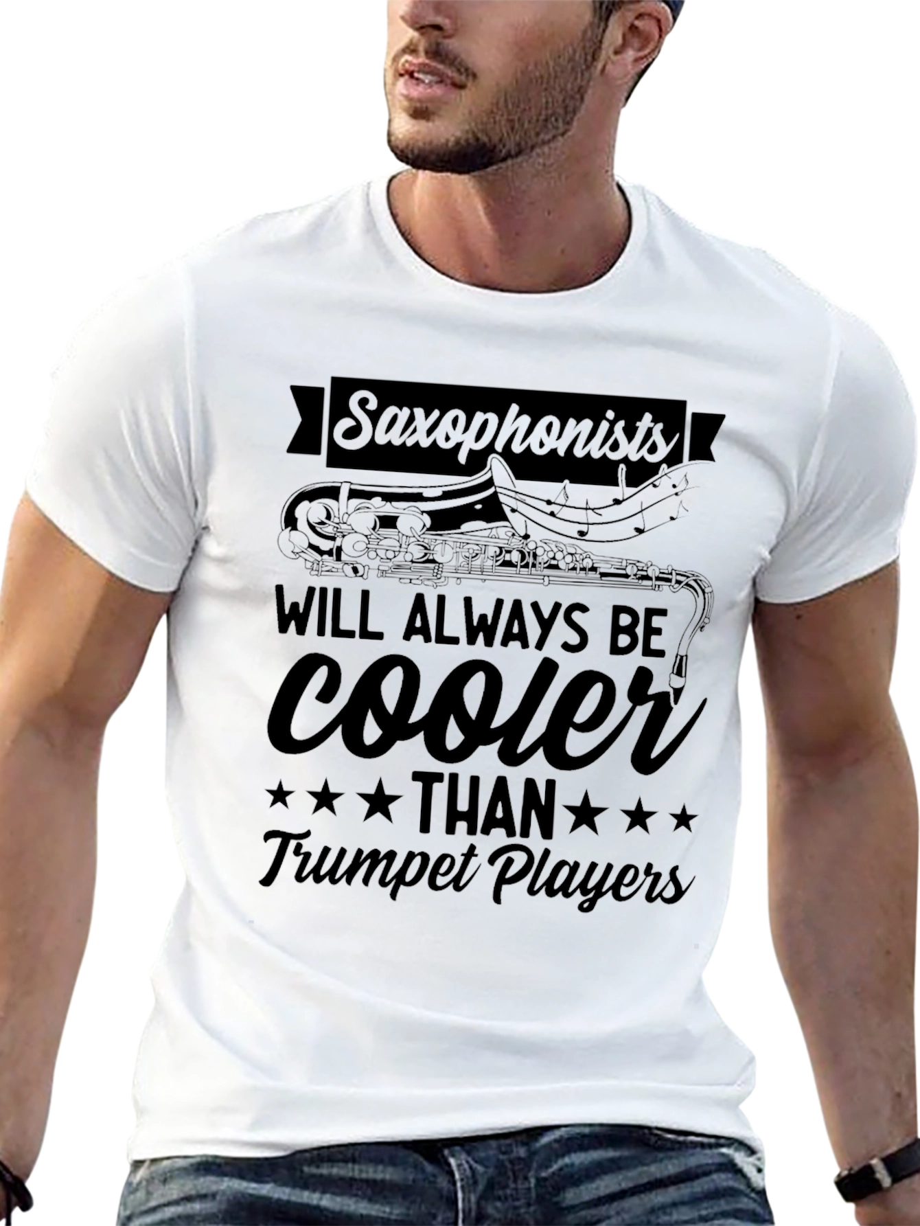 Black Saxophonists Cooler Than Trumpet Players Graphic T-Shirt view 13