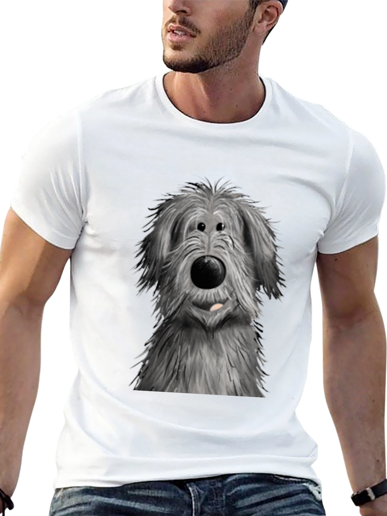 Black Cute Dog Graphic Print Black T-Shirt view 13