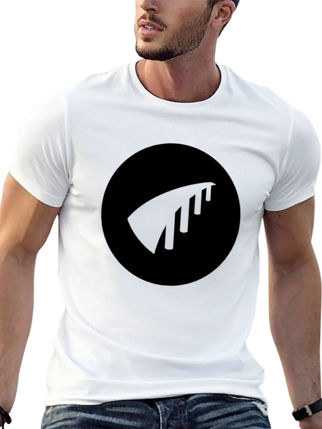 Black Black Tee with Minimalist Logo view 13