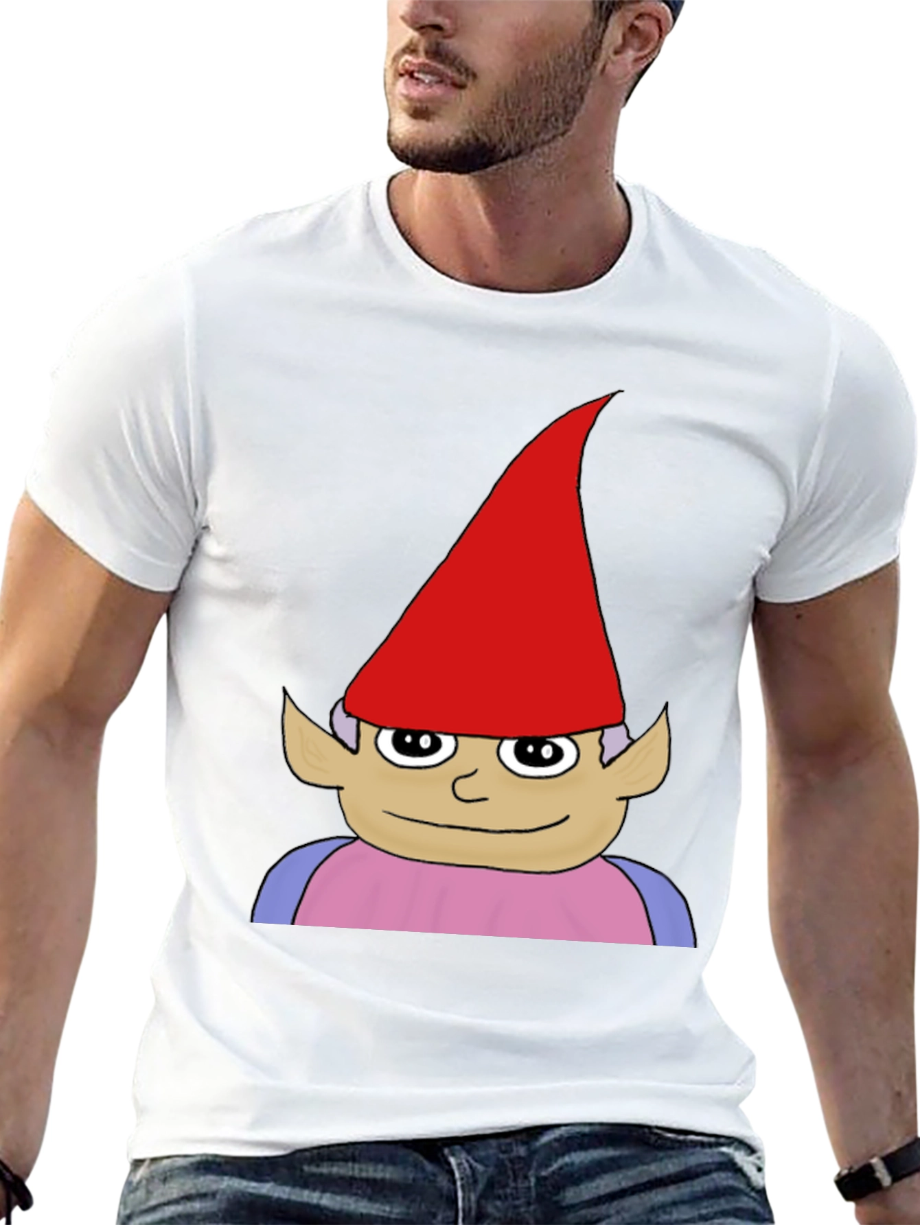 Black Gnome Graphic Tee - Black Casual Cotton T-Shirt view 13