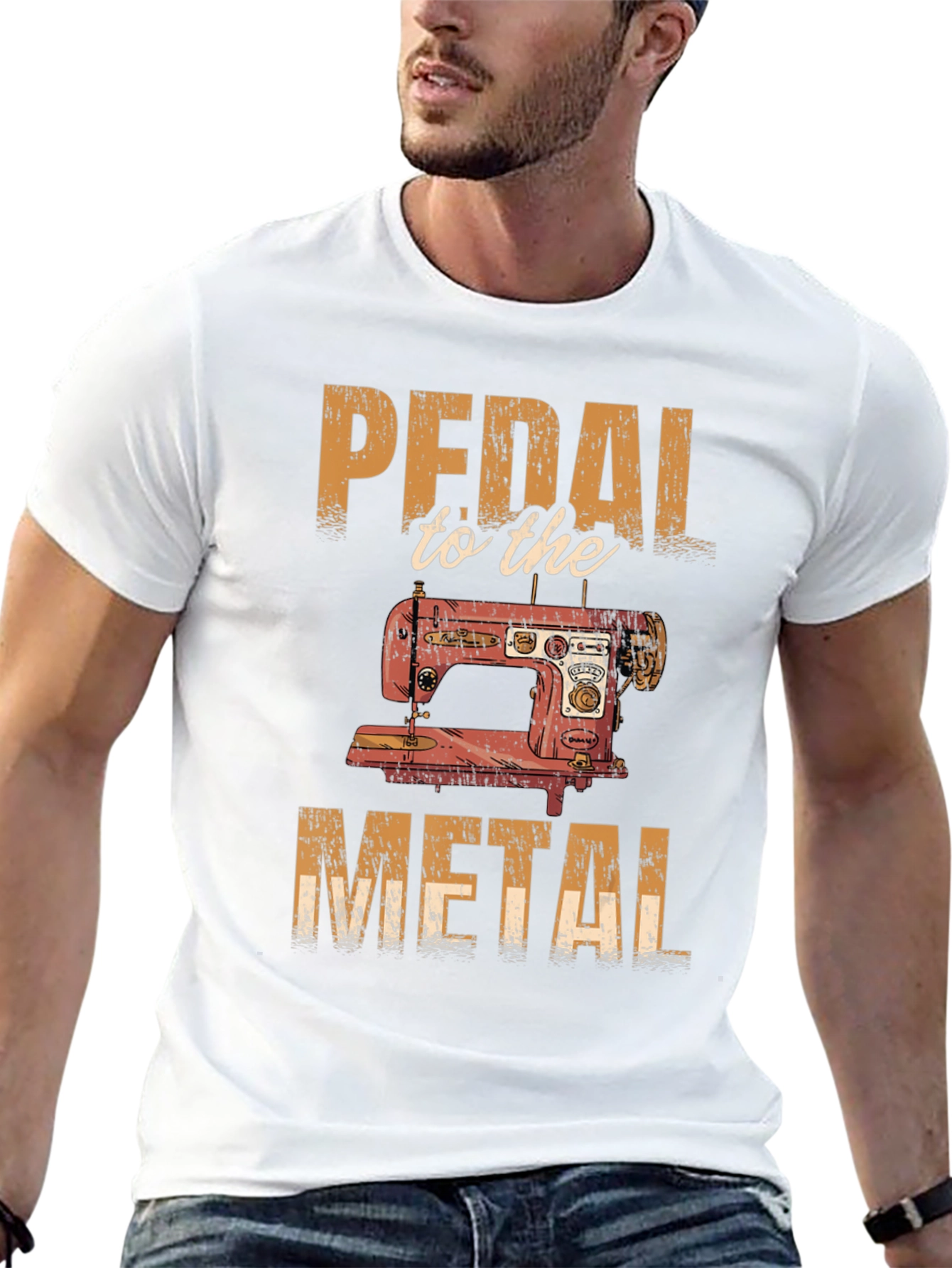 Black Pedal to the Metal Sewing Machine T-Shirt view 13