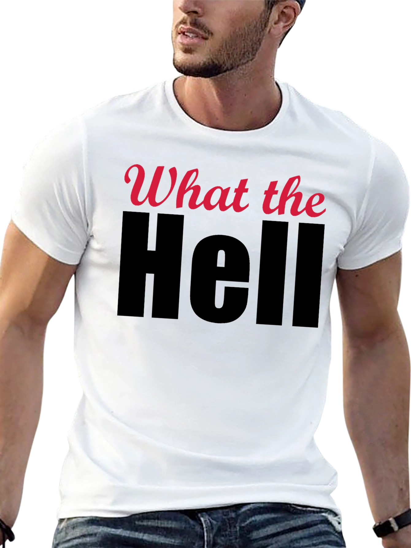 Black What the Hell Graphic T-Shirt view 13