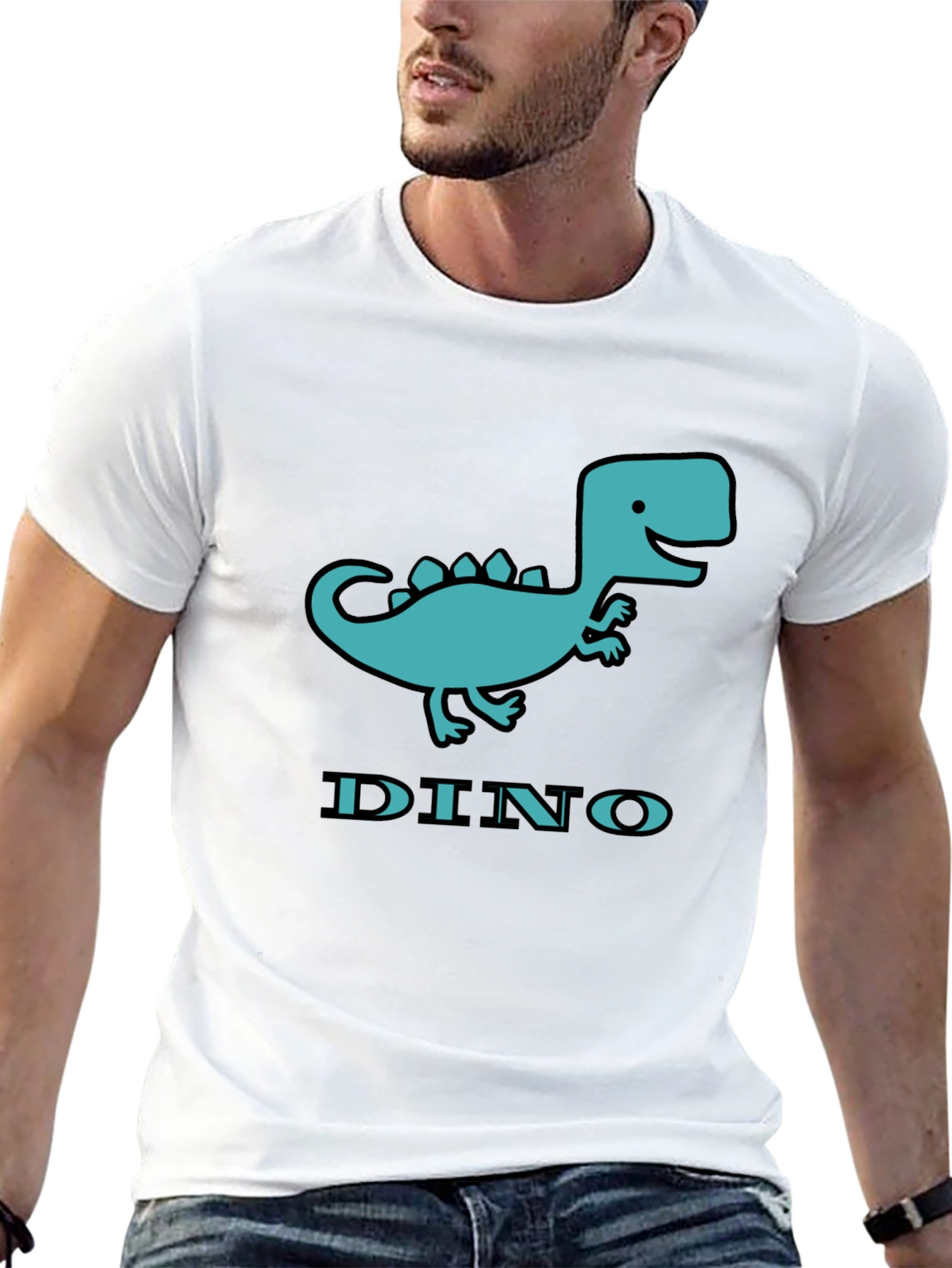 Black Dino T-Shirt - Cute Cartoon Dinosaur Graphic Tee view 13