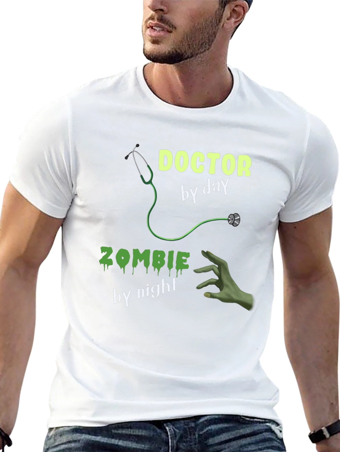 Black Doctor by Day Zombie by Night Graphic Tee view 13