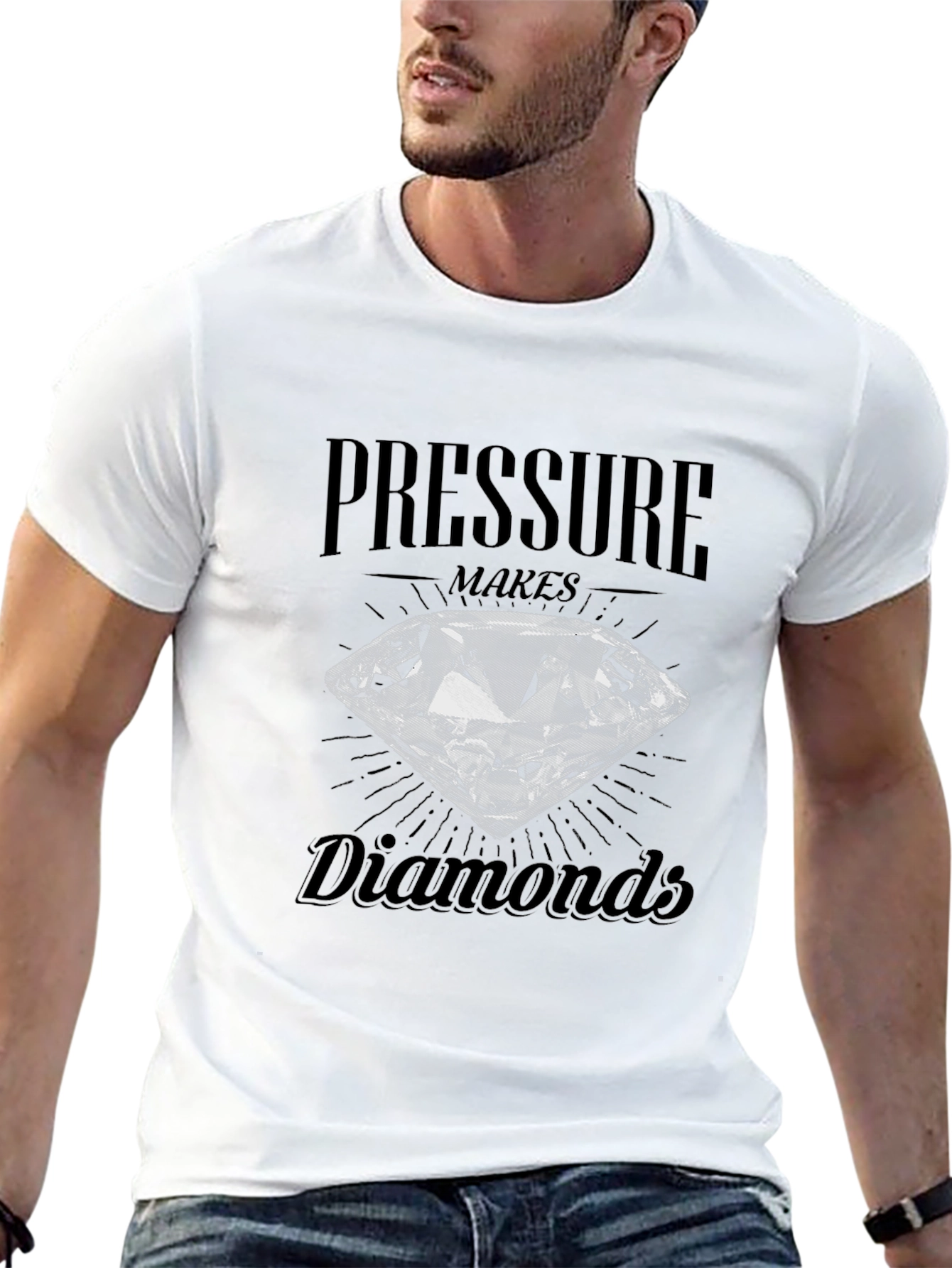 Black Pressure Makes Diamonds Graphic T-Shirt view 13
