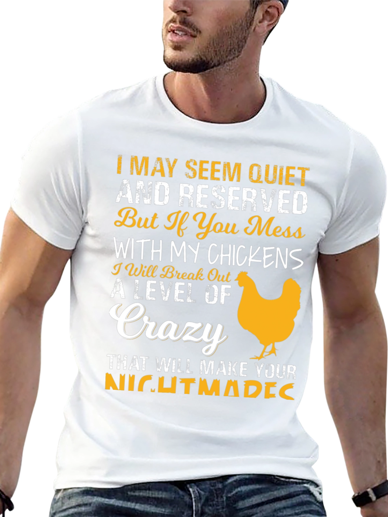 Black Funny Chicken Lover T-Shirt Crazy Level view 13