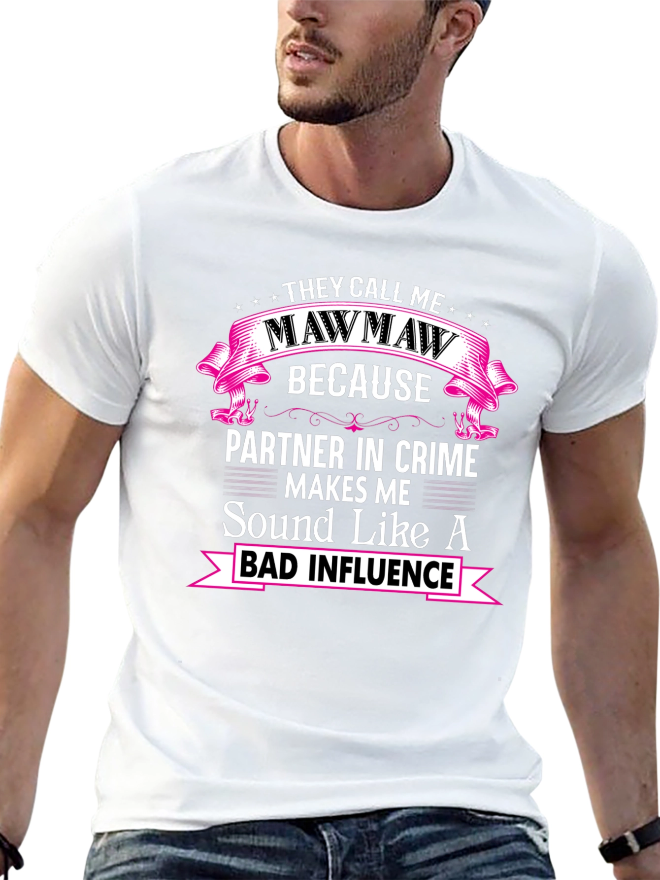 Black Mawmaw Bad Influence Funny Graphic T-Shirt view 13