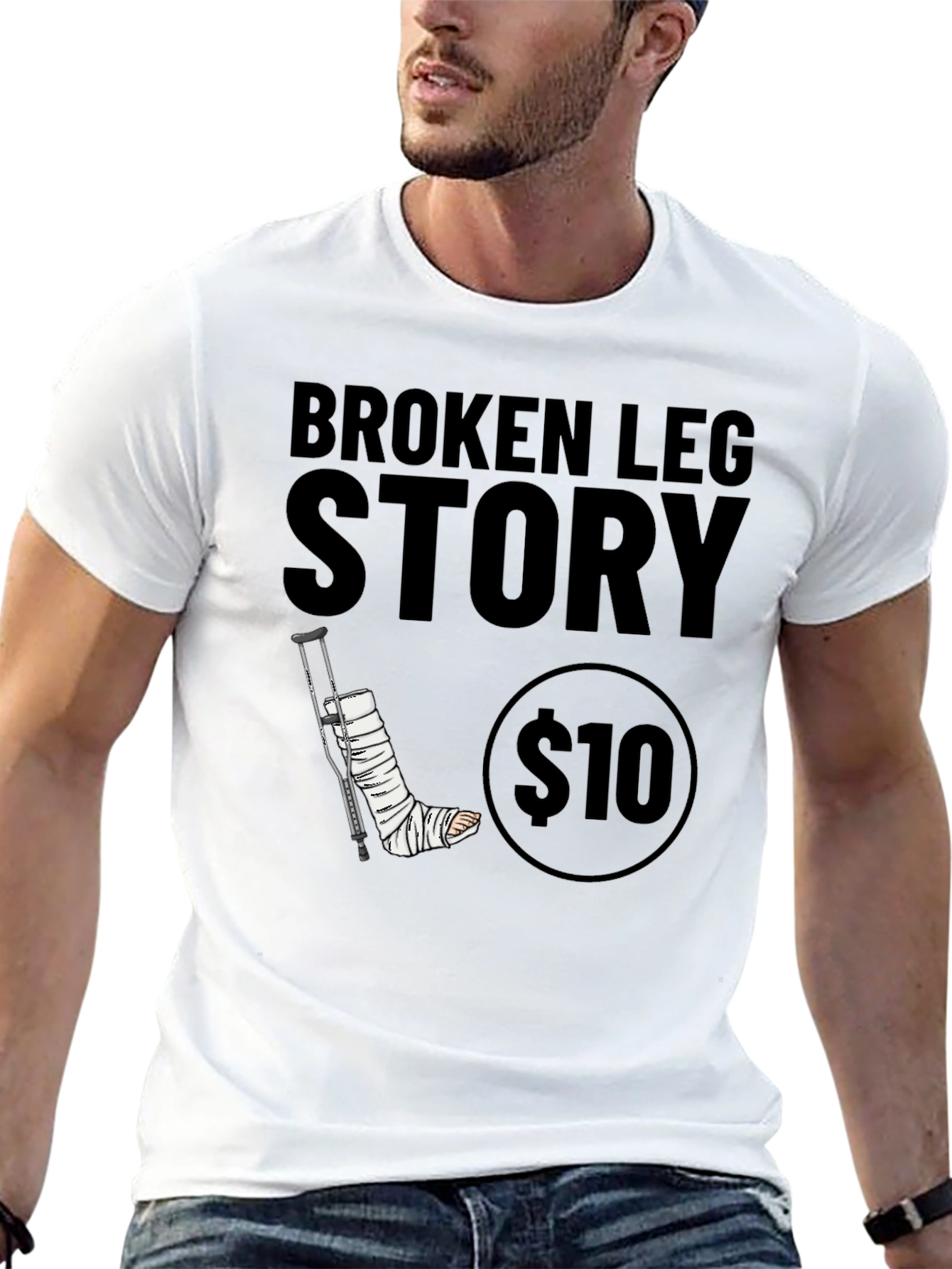 Black Broken Leg Story Graphic Tee - $10 view 13