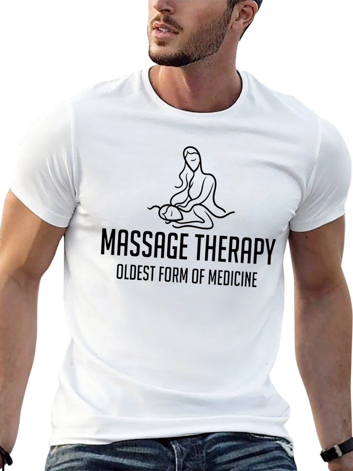 Black Massage Therapy T-Shirt - Oldest Form of Medicine view 13