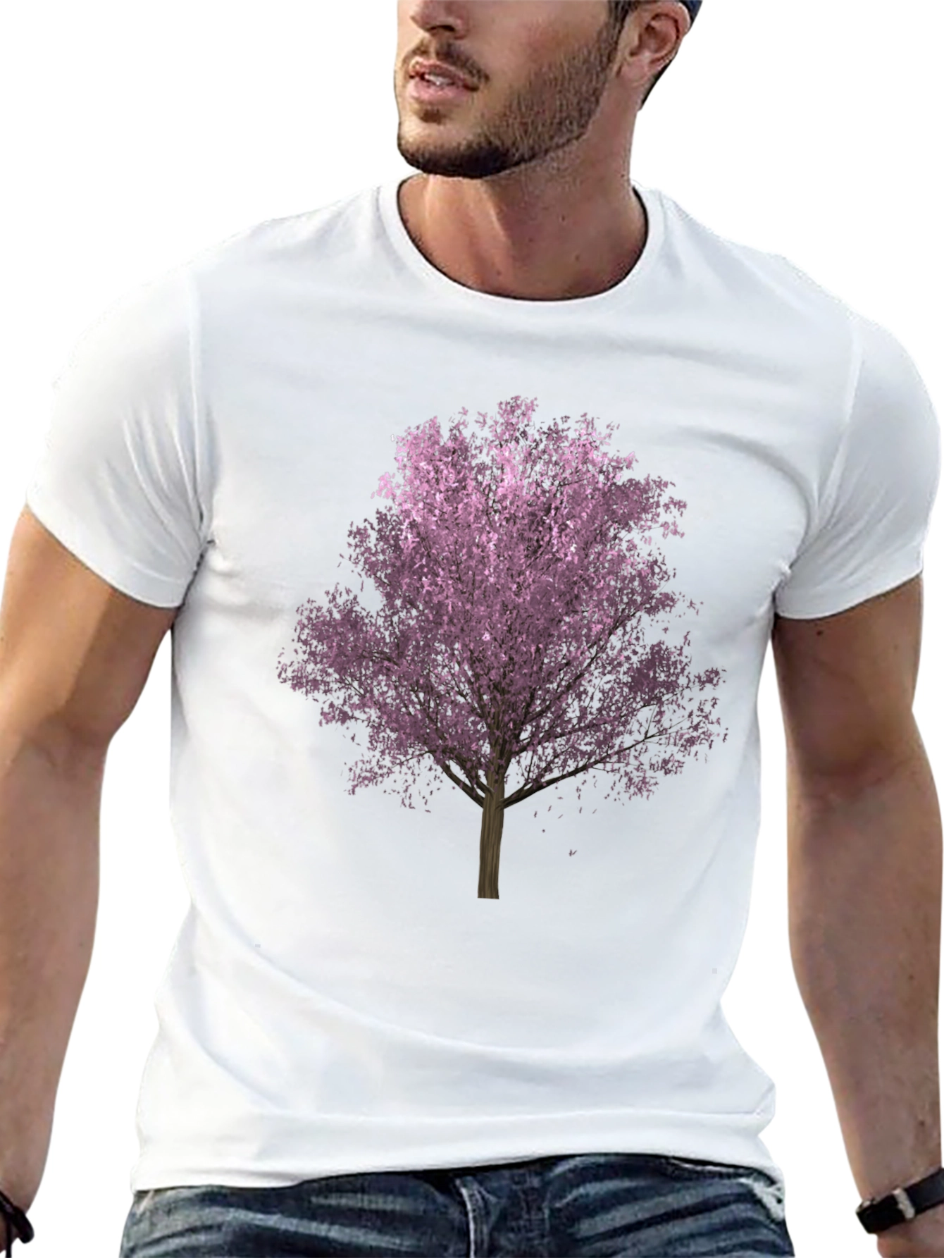 Black Blossom Tree Graphic T-Shirt - Men's Black Tee view 13