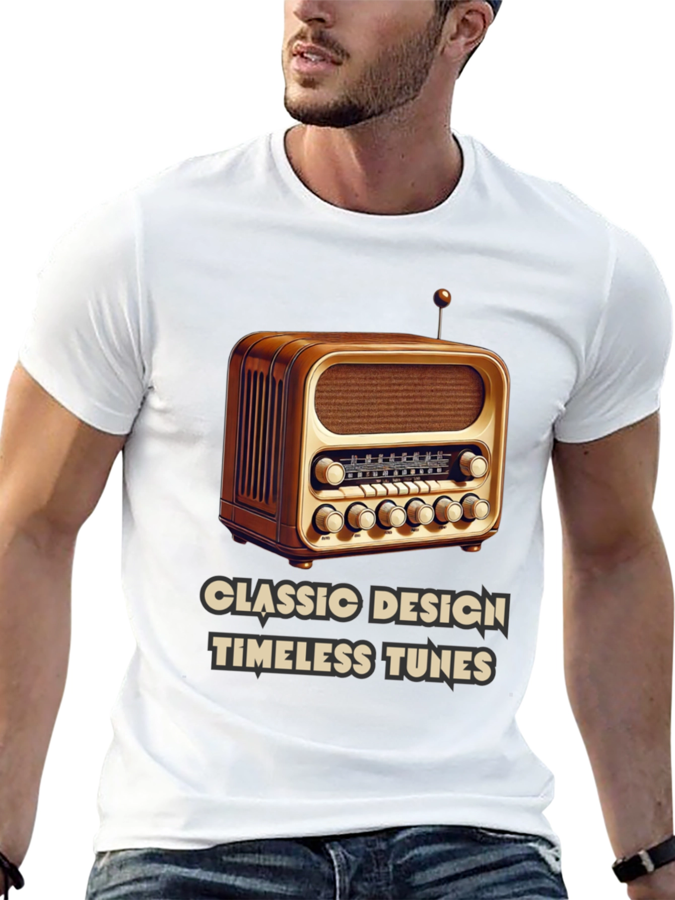 Black Classic Radio T-Shirt - Timeless Tunes view 13