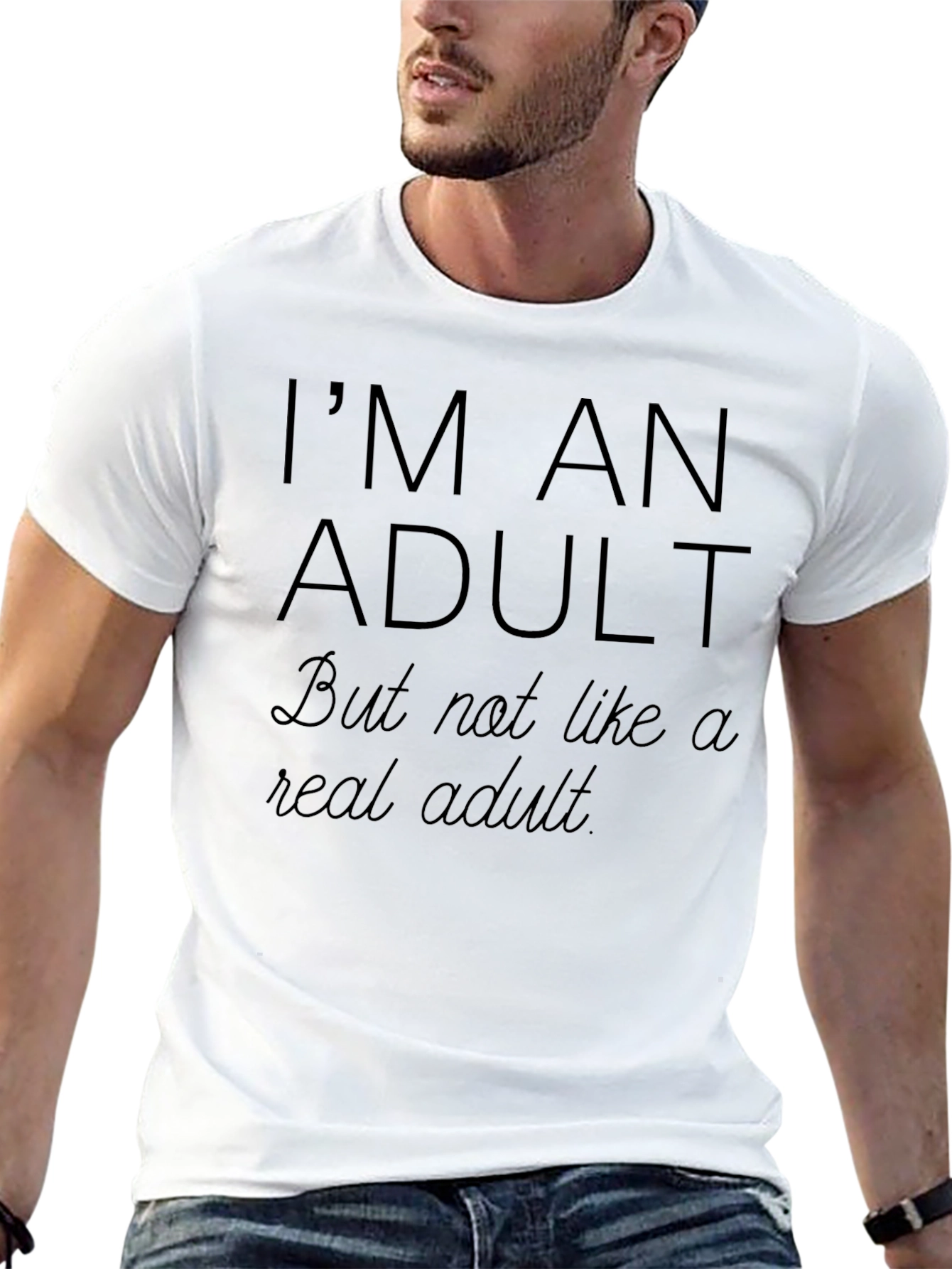Black I'm An Adult Funny Graphic T-Shirt view 13