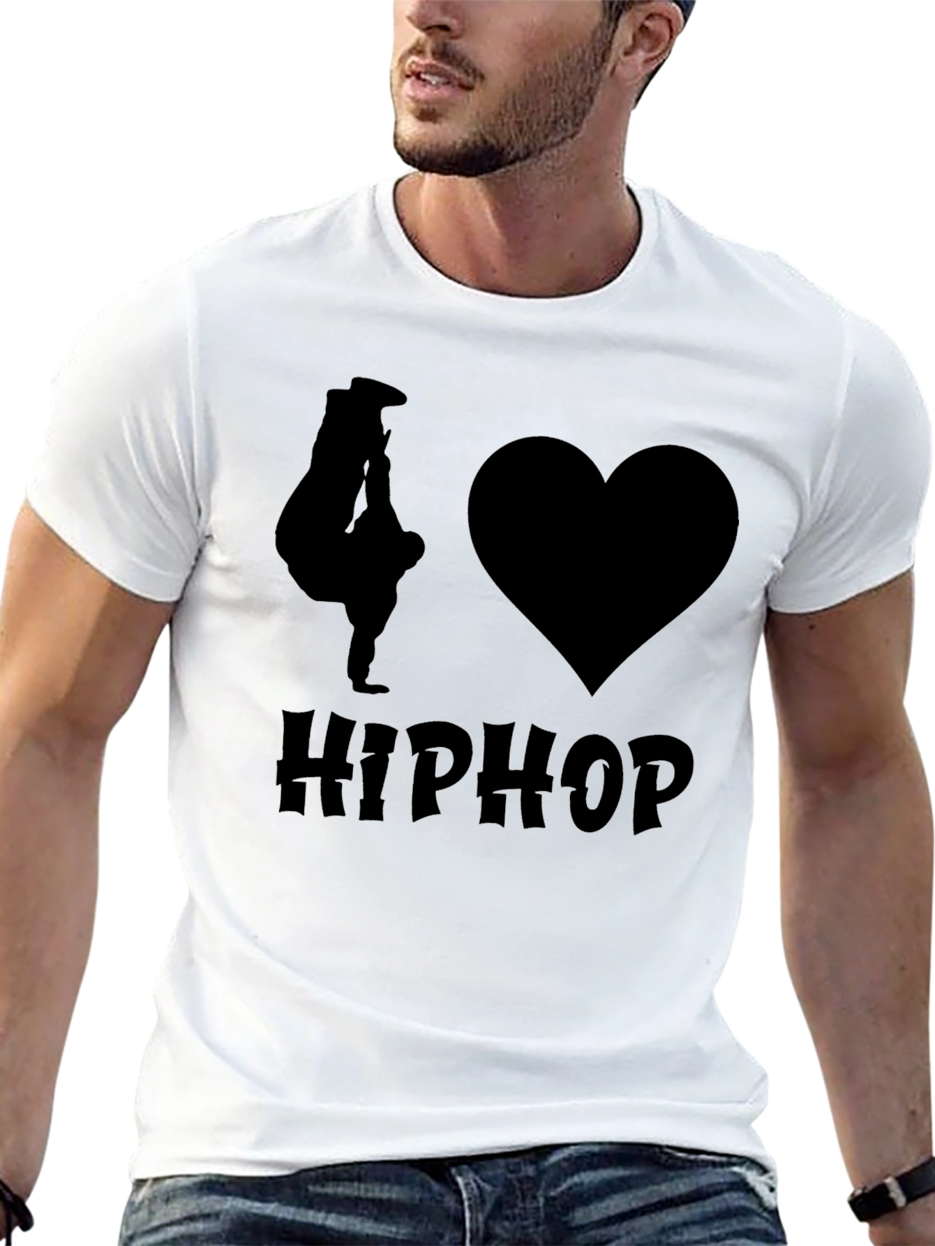 Black I Love Hip Hop Black Graphic T-Shirt view 13