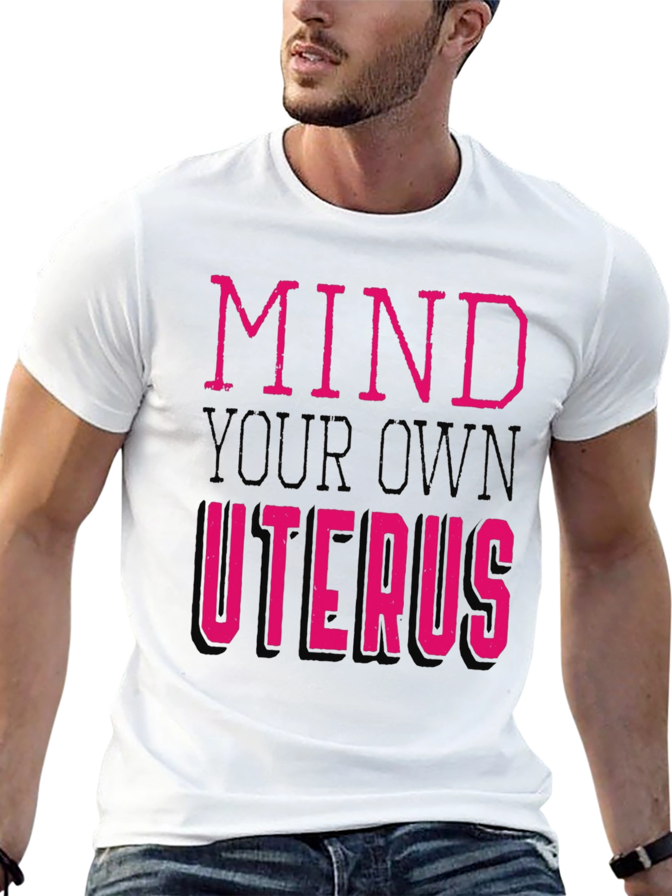 Black Mind Your Own Uterus Graphic Tee view 13