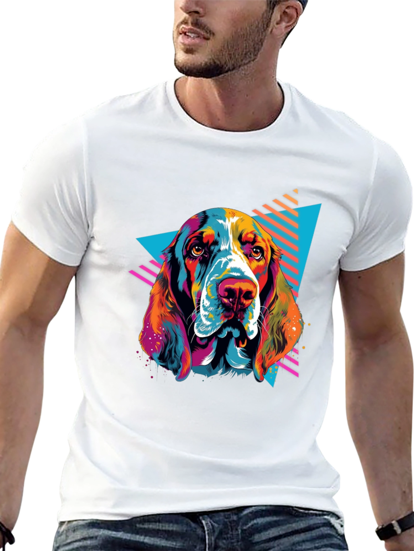 Black Retro Dog Graphic Tee - Black view 13