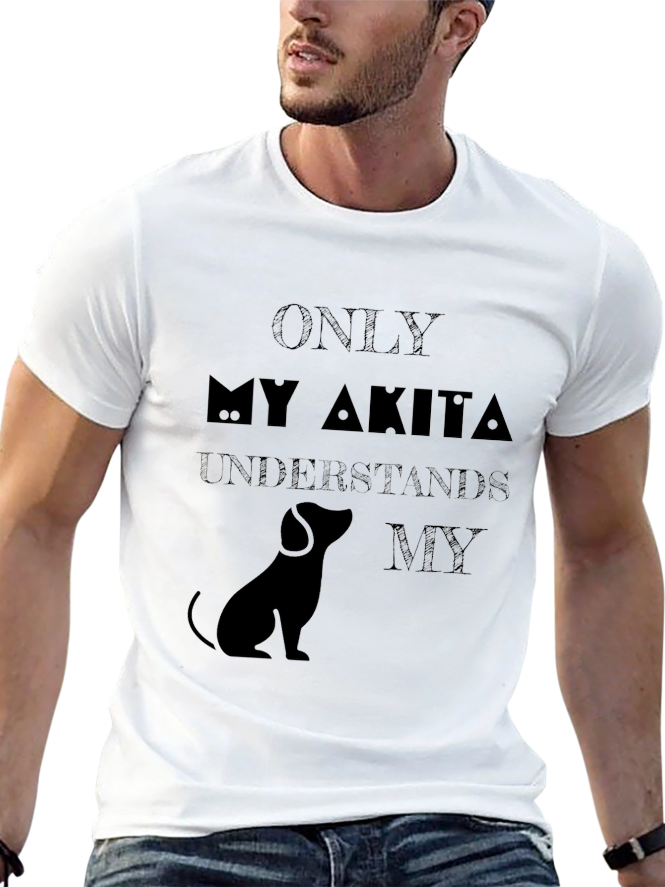 Black Only My Akita Understands T-Shirt view 13