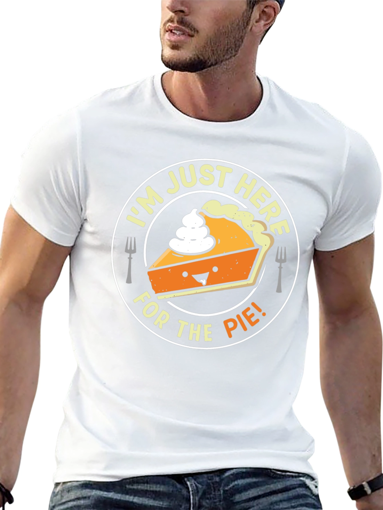 Black I'm Just Here For The Pie T-Shirt - Funny Thanksgiving Tee view 13