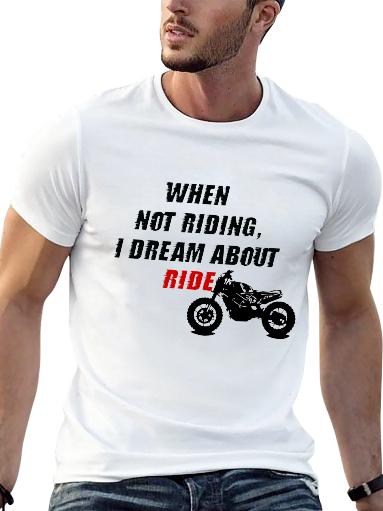 Black Motorcycle Ride Dream Graphic Tee view 13
