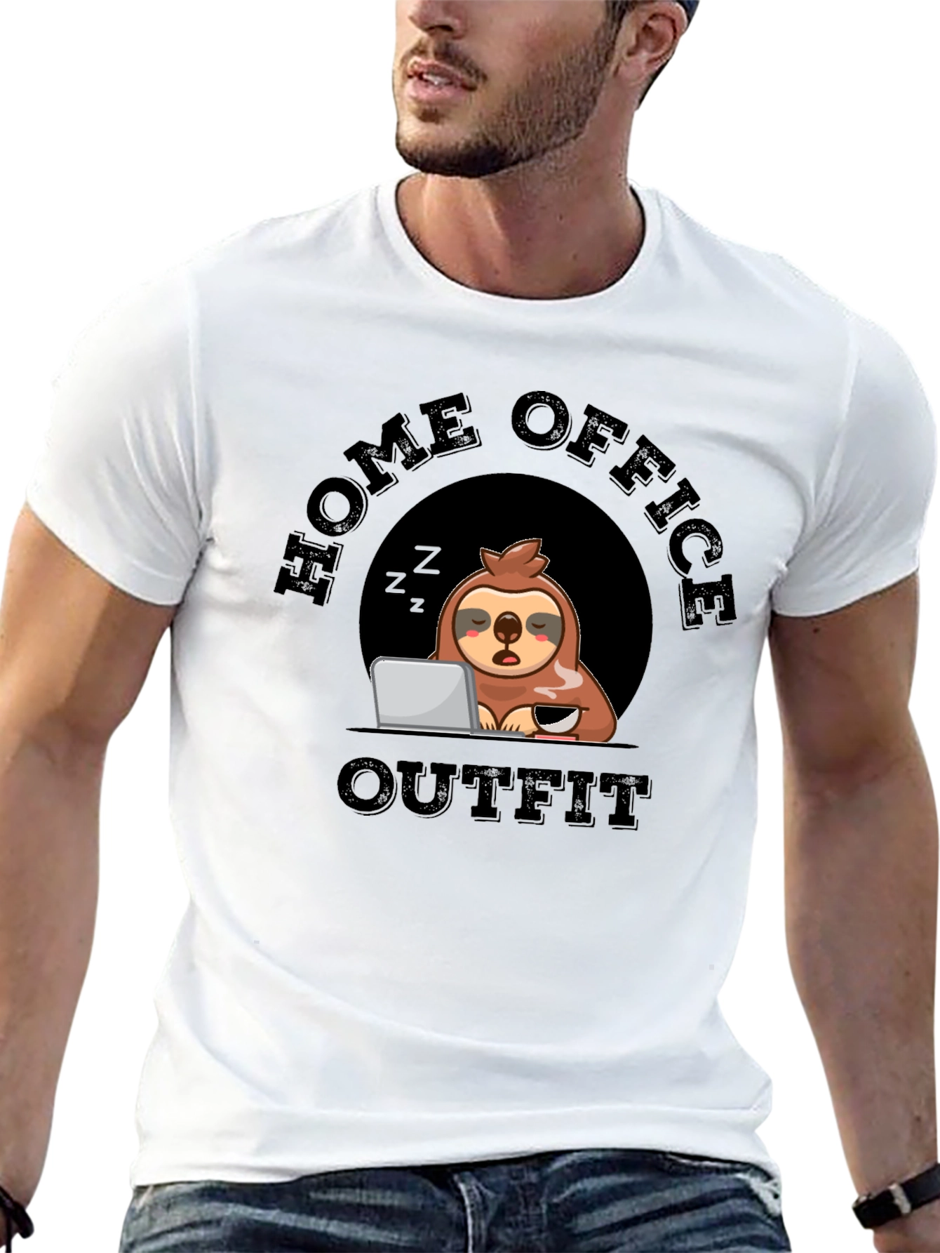 Black Home Office Outfit Sloth T-Shirt view 13