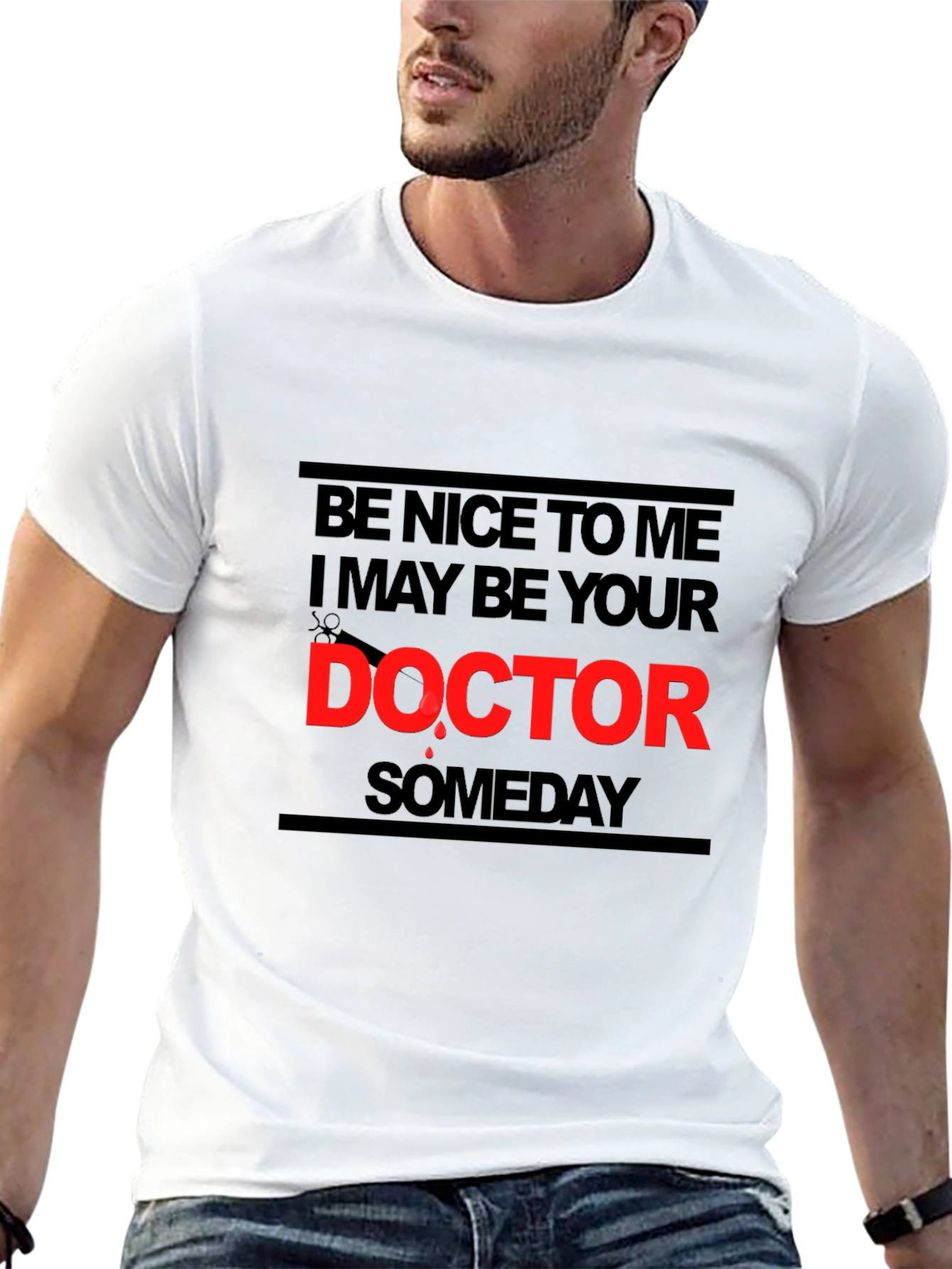 Black Be Nice To Me I May Be Your Doctor T-Shirt view 13