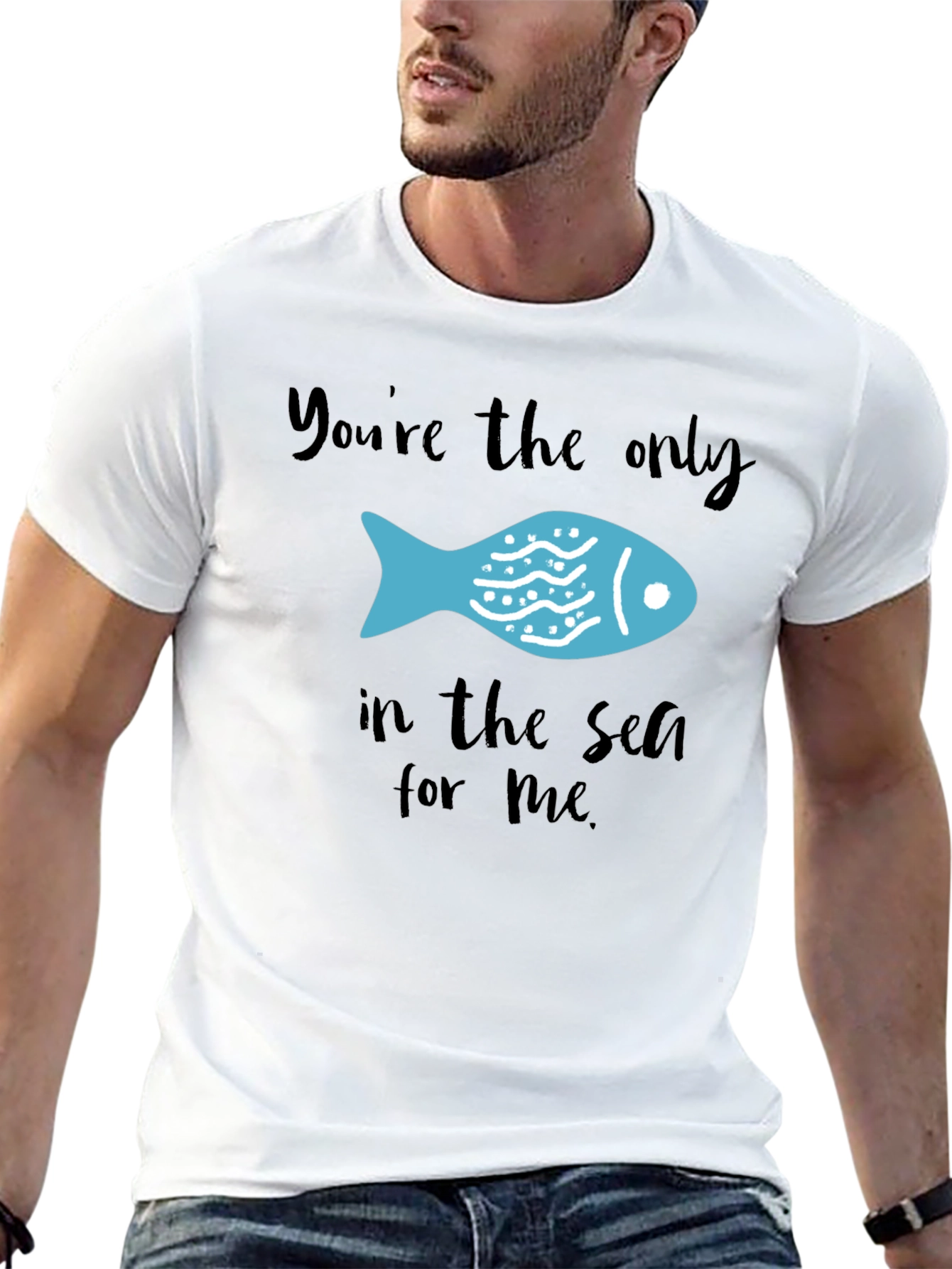 Black You're The Only Fish in the Sea Graphic T-Shirt view 13