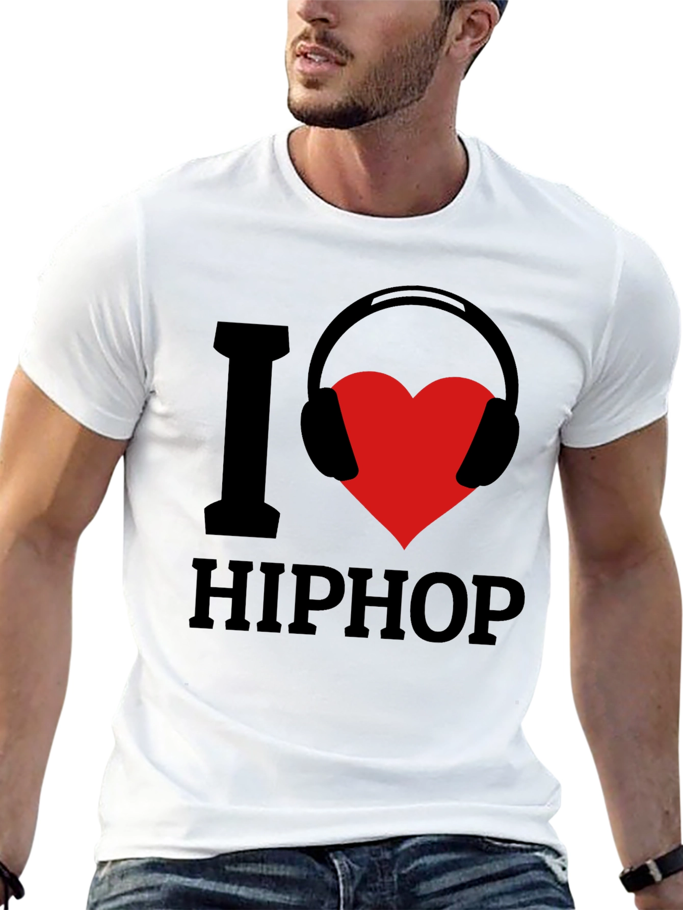 Black I Love Hip Hop Graphic T-Shirt view 13